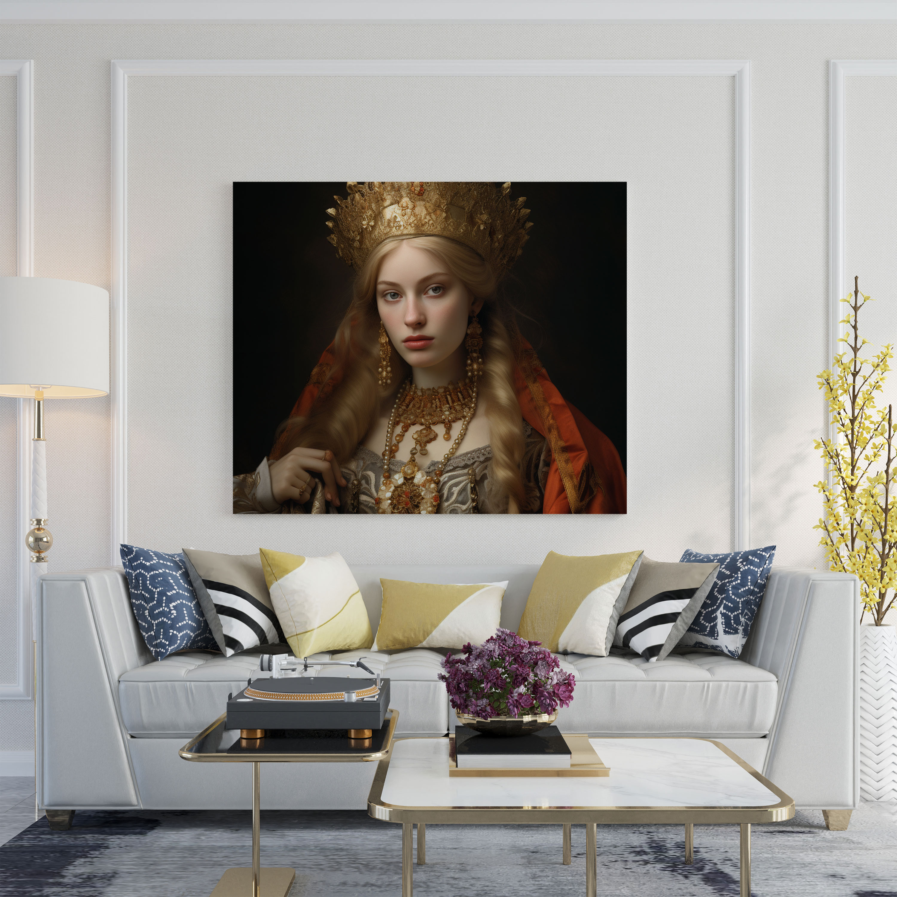 Renaissance Wall Decoration - Regal Queen Portrait - Renaissance, Wall Decoration, Wall Art, Canvas Print