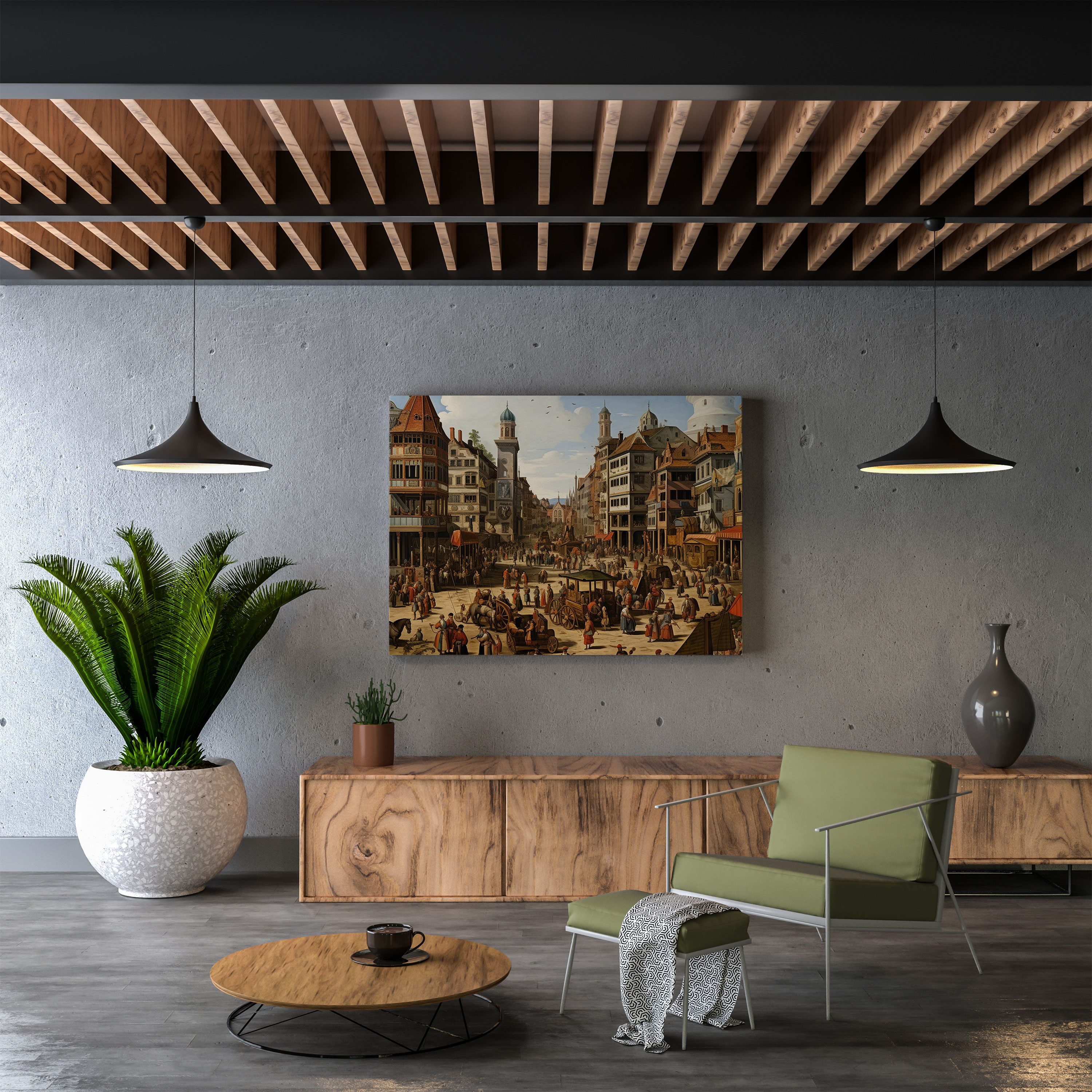 Renaissance City Canvas Print - Renaissance, Wall Decoration, Renaissance, Colorful