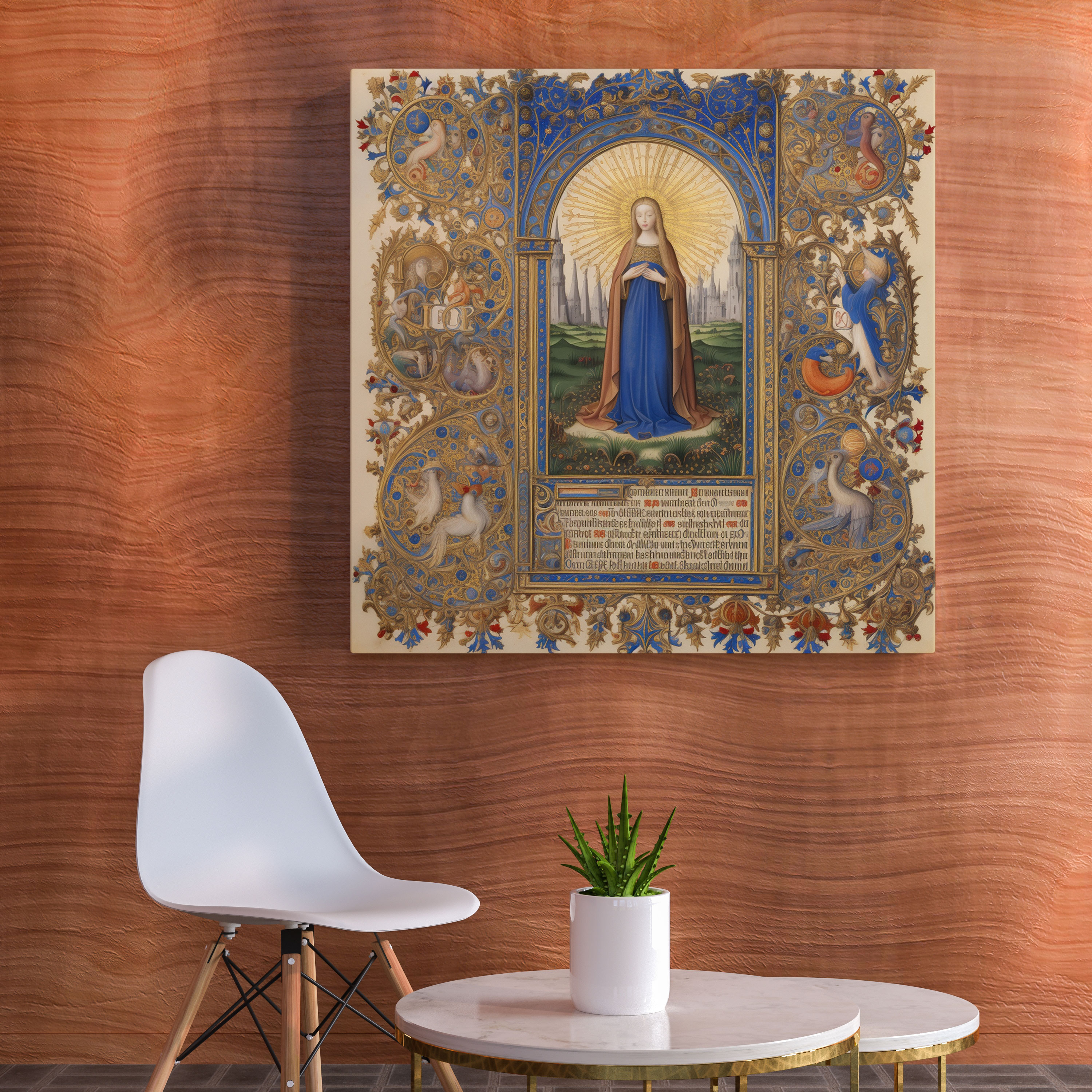 Renaissance Manuscript Canvas Print - Renaissance, Canvas Wall Art, Illuminated Manuscript, Gold Leaf