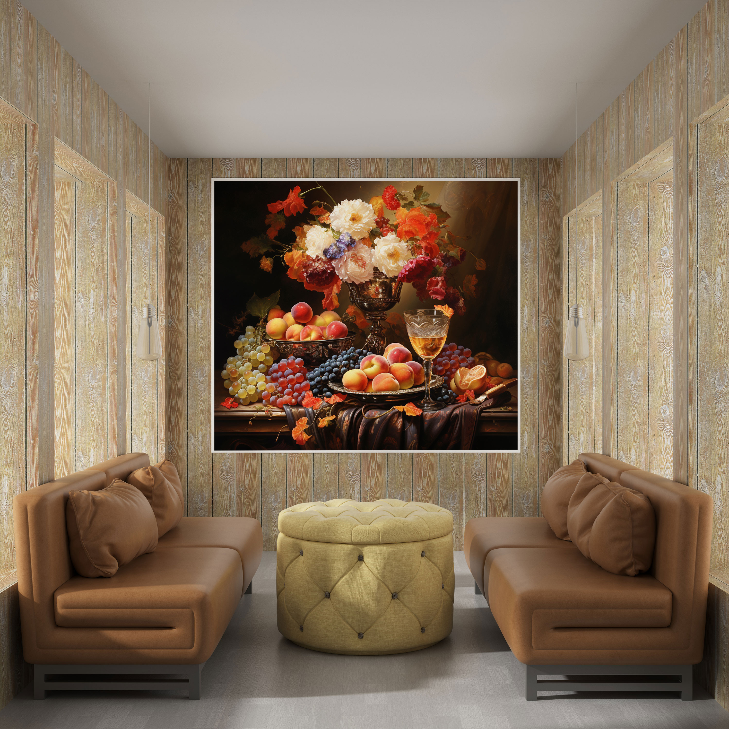 Renaissance Still Life Canvas Print With Fruits And Flowers - Renaissance, Flowers, Canvas, Fruits
