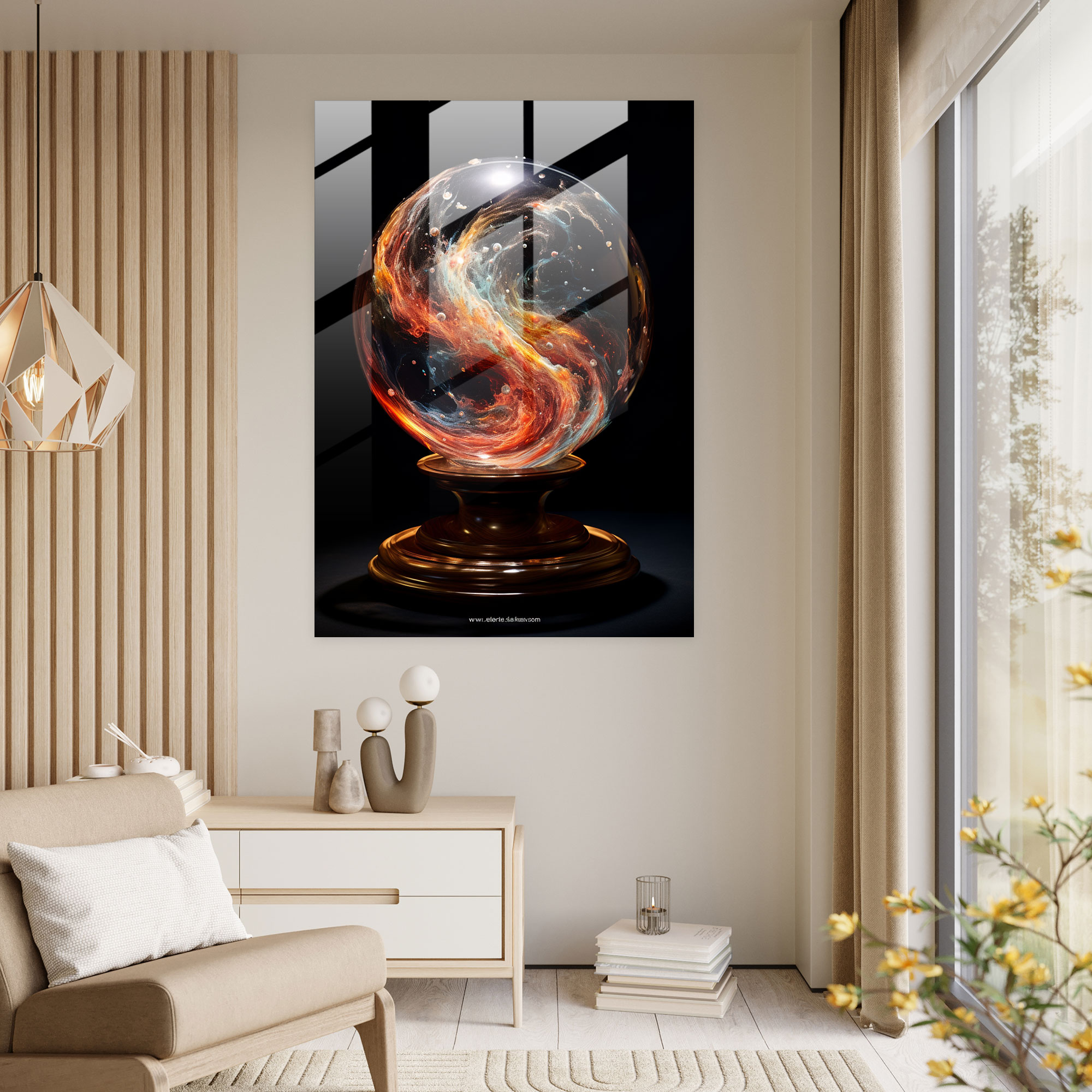 Realistic Glass Sculpture - Celestial Galaxy Glass Wall Art - Realistic Glass Sculpture, Modern Art, Home Decoration, Wall Decoration