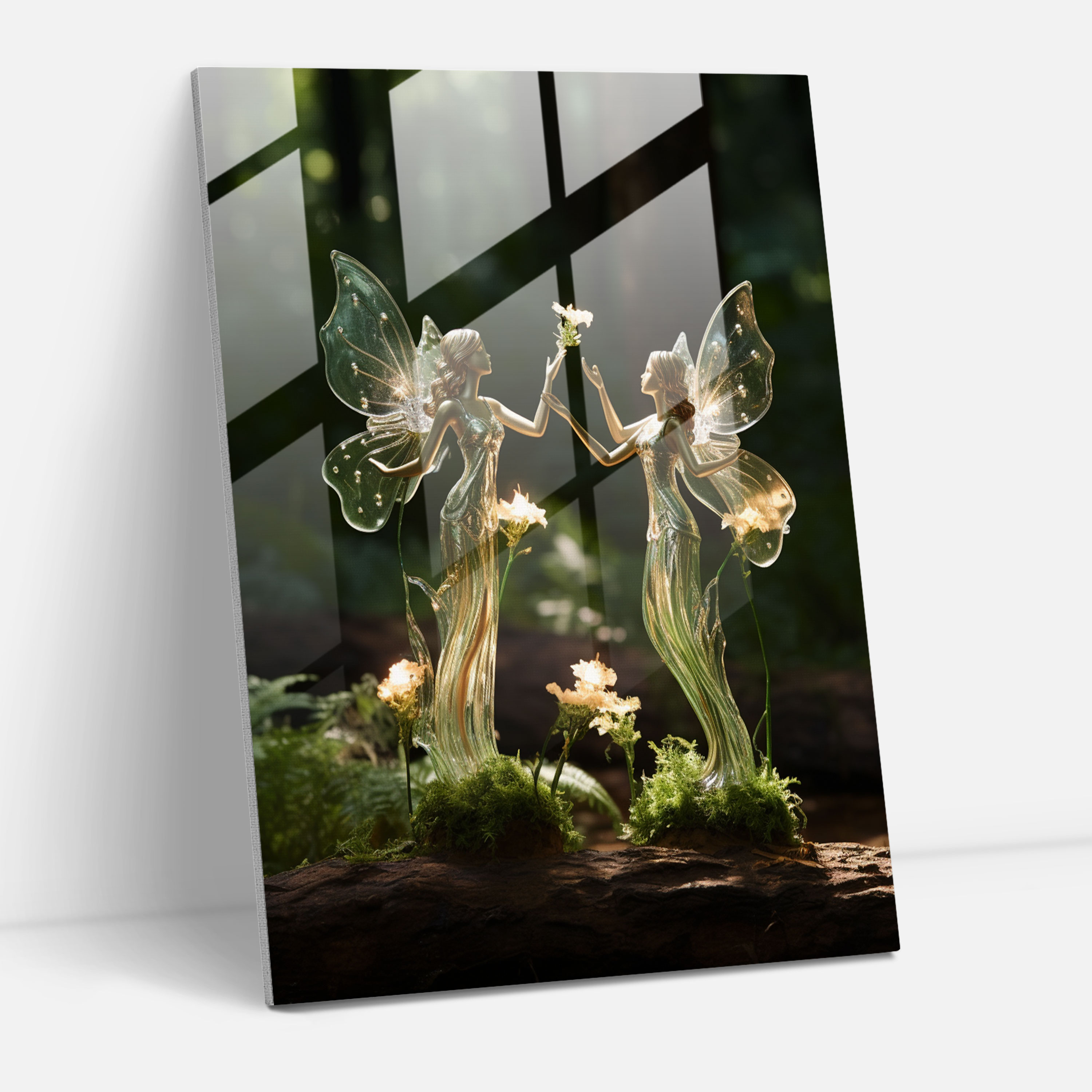 Realistic Glass Sculpture - Fairy Dance Glass Print - Realistic Glass Sculpture, Realistic Glass Sculpture, Glass Wall Art, Glass Print
