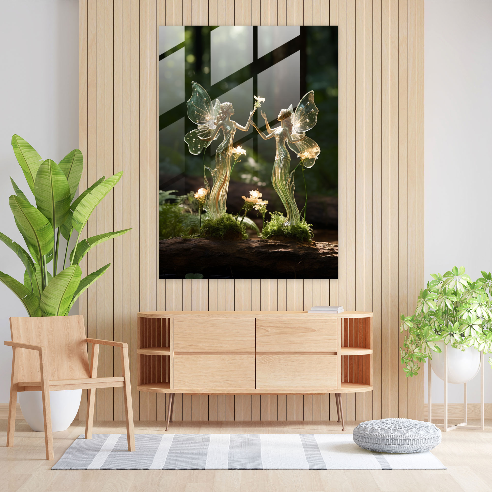 Realistic Glass Sculpture - Fairy Dance Glass Print - Realistic Glass Sculpture, Realistic Glass Sculpture, Glass Wall Art, Glass Print