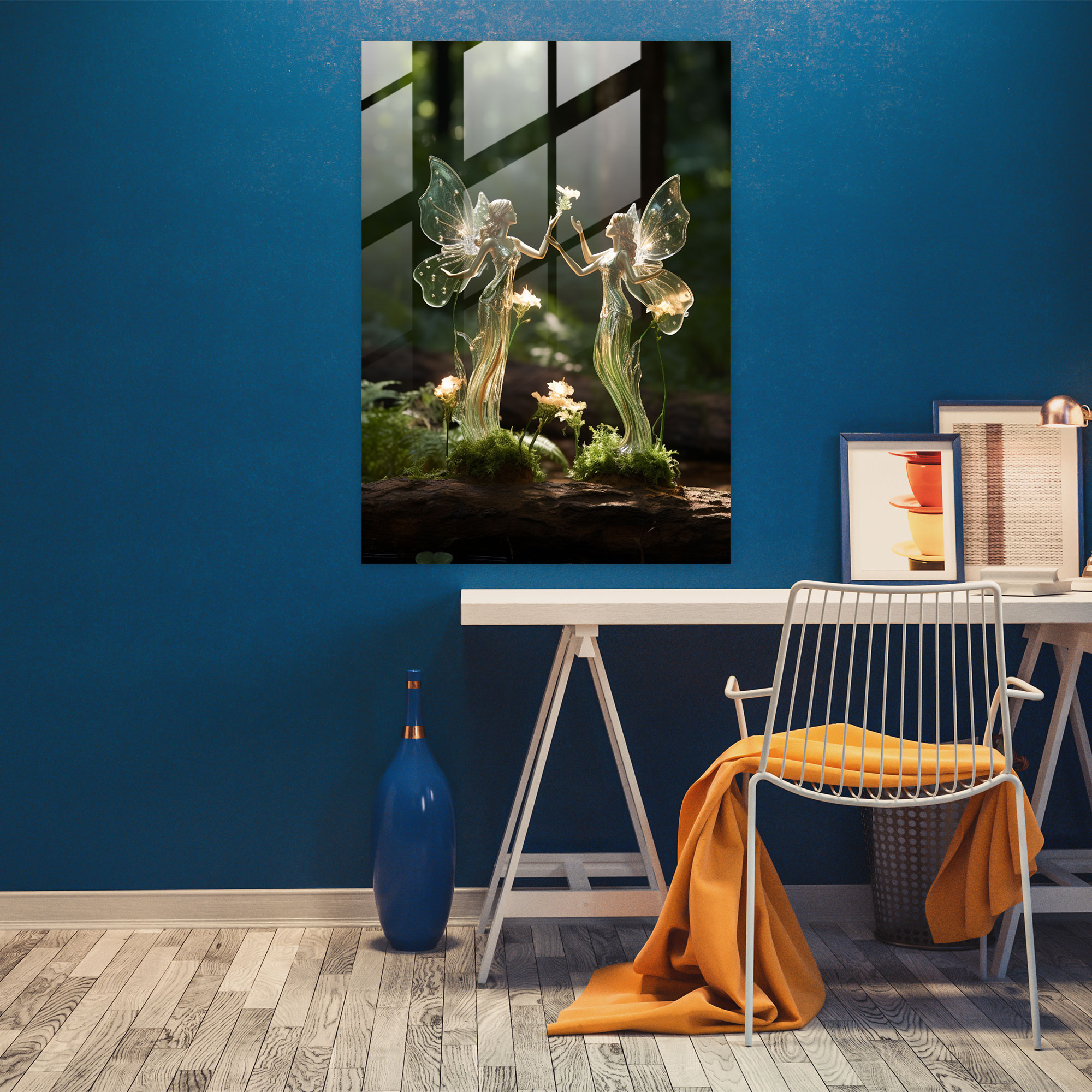Realistic Glass Sculpture - Fairy Dance Glass Print - Realistic Glass Sculpture, Realistic Glass Sculpture, Glass Wall Art, Glass Print