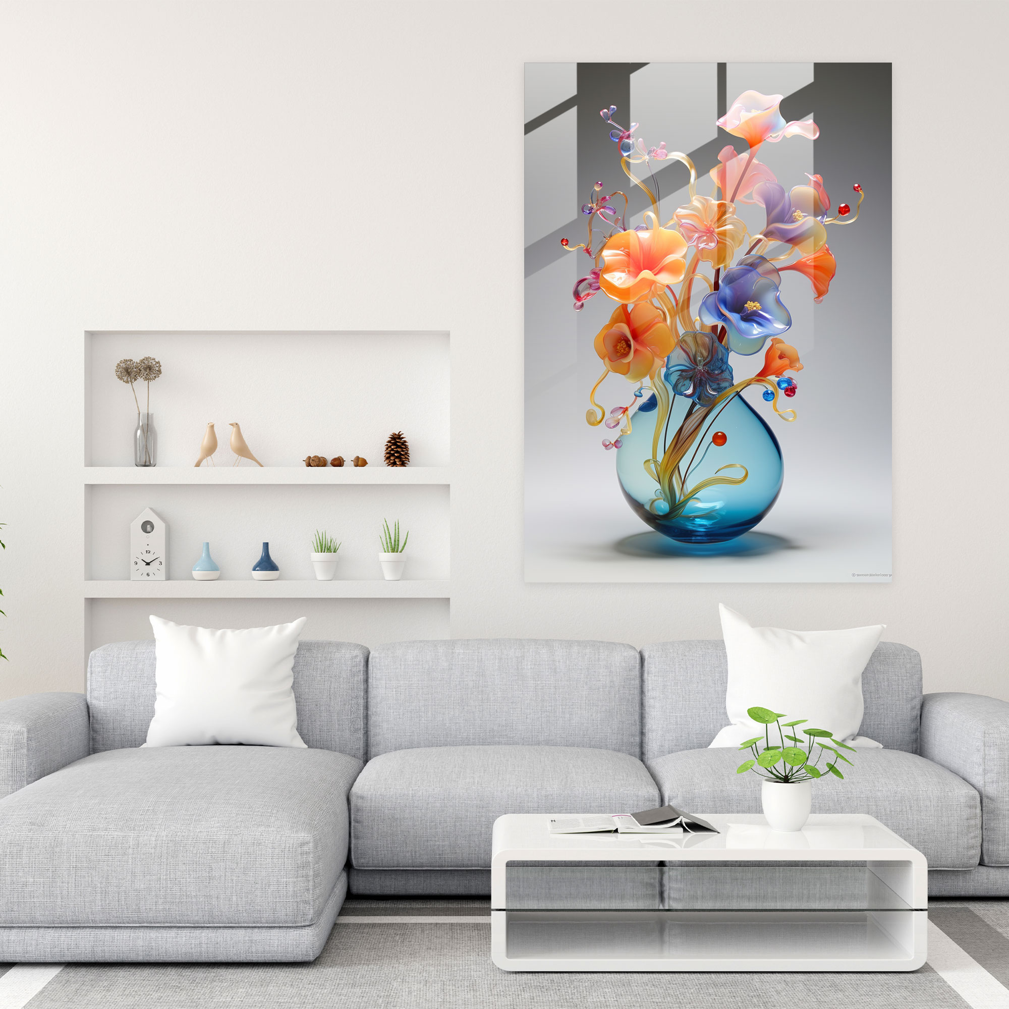 Realistic Glass Sculpture - Flower Glass Wall Art - Realistic Glass Sculpture, Glass Wall Art, Realistic Glass Sculpture, Modern Art