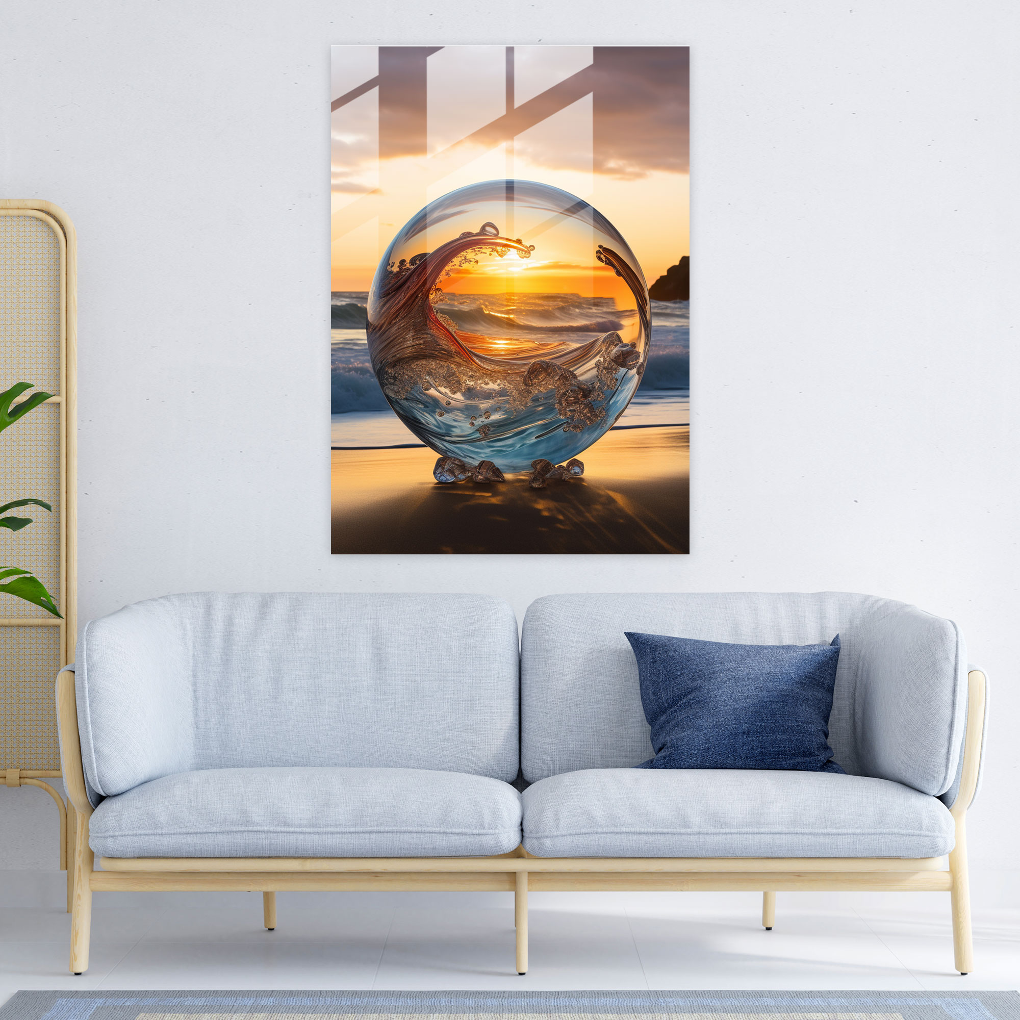 Realistic Glass Sculpture - Sunrise Glass Print - Realistic Glass Sculpture, Tranquility, Warmth, Modern Art