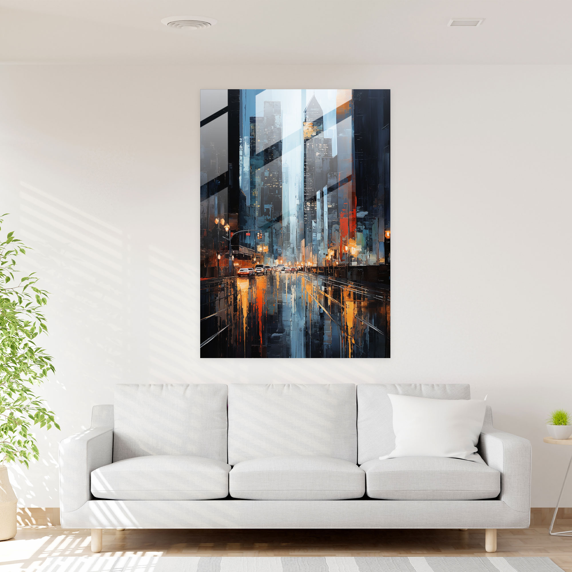 Realistic Glass Sculpture - Urban Glass Print - Realistic Glass Sculpture, Realistic Glass Sculpture, Glass Print, Urban Cityscape