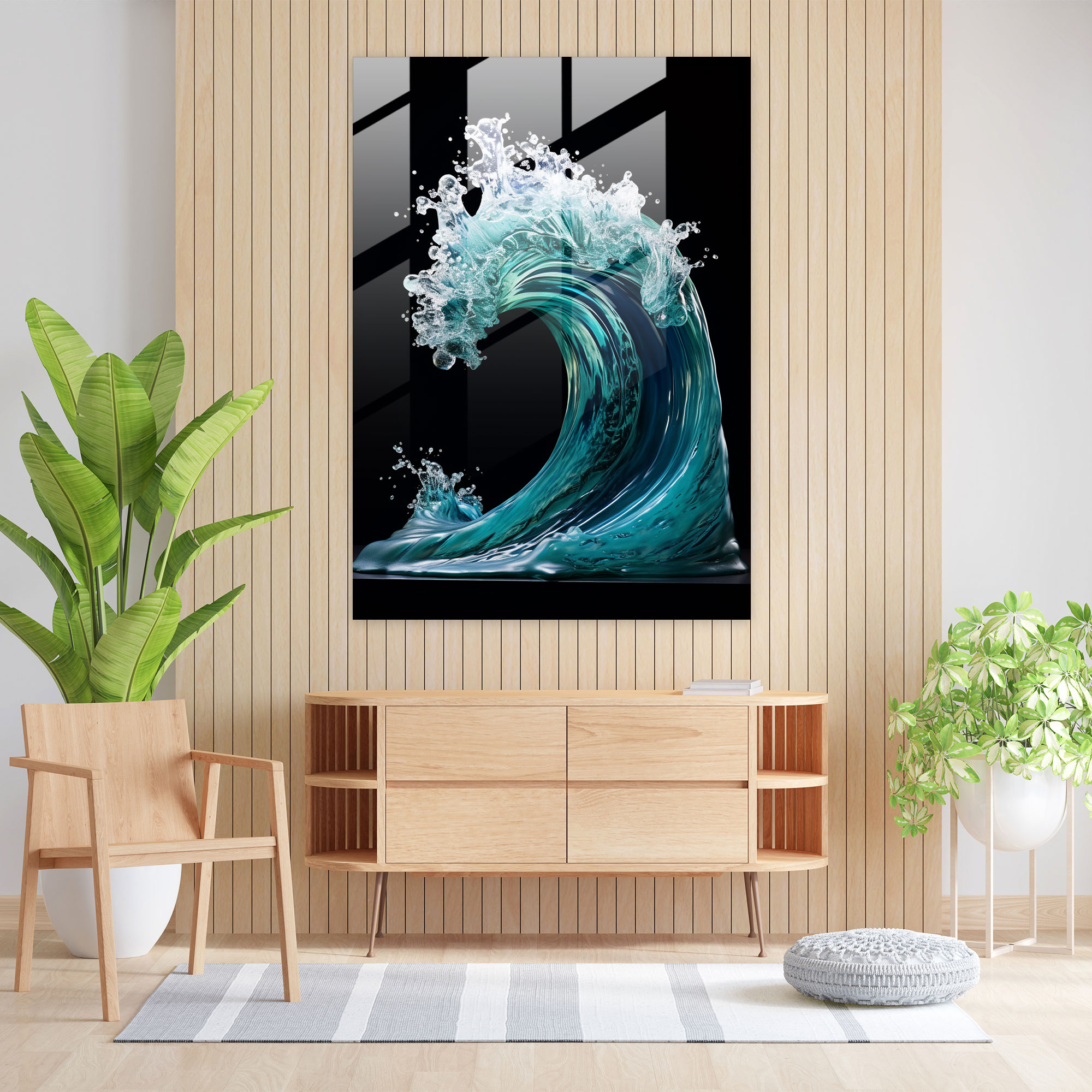 Glass Art Sculpture - Majestic Ocean Wave - Realistic Glass Sculpture, Home Decoration, Glass Print, Glass Sculpture