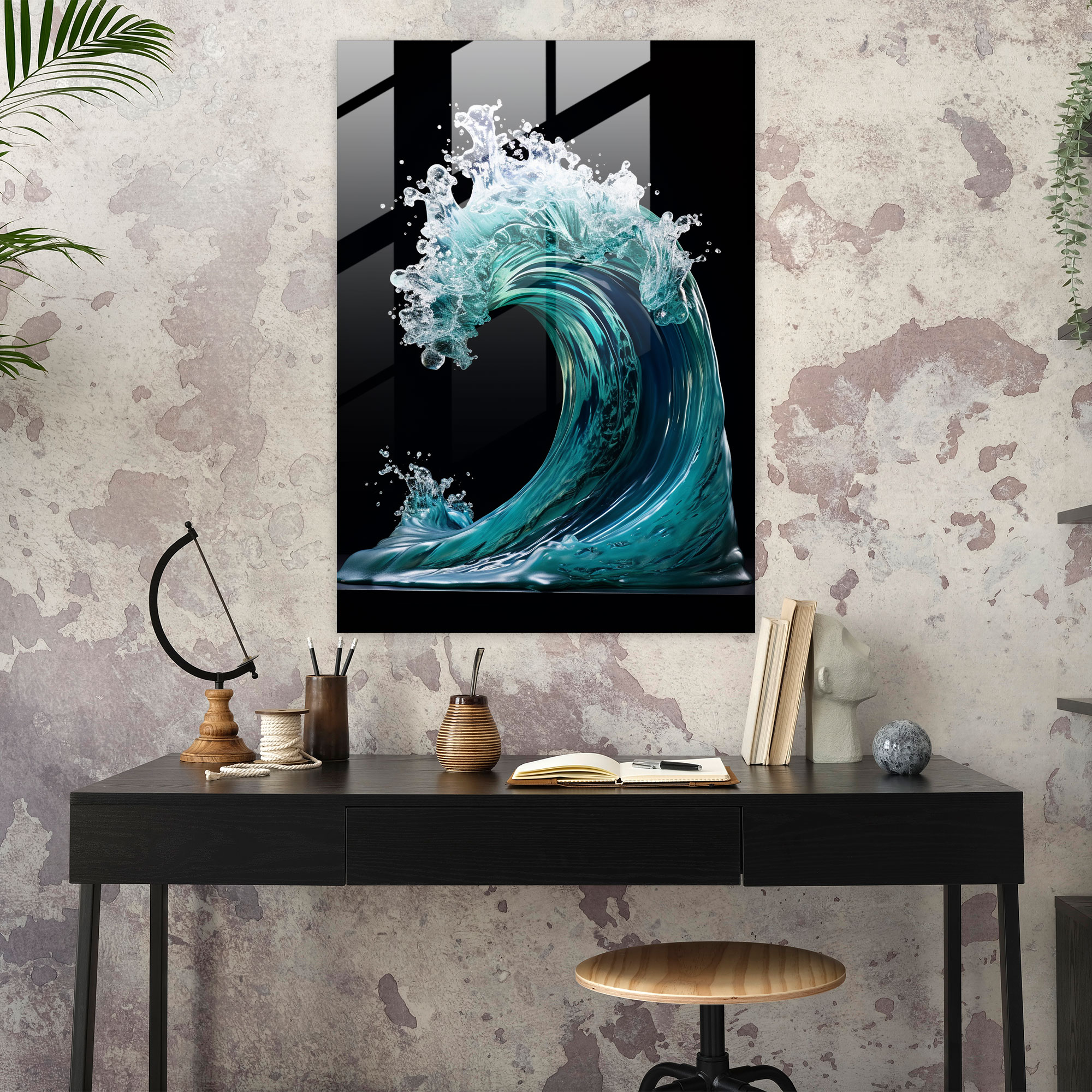Glass Art Sculpture - Majestic Ocean Wave - Realistic Glass Sculpture, Home Decoration, Glass Print, Glass Sculpture