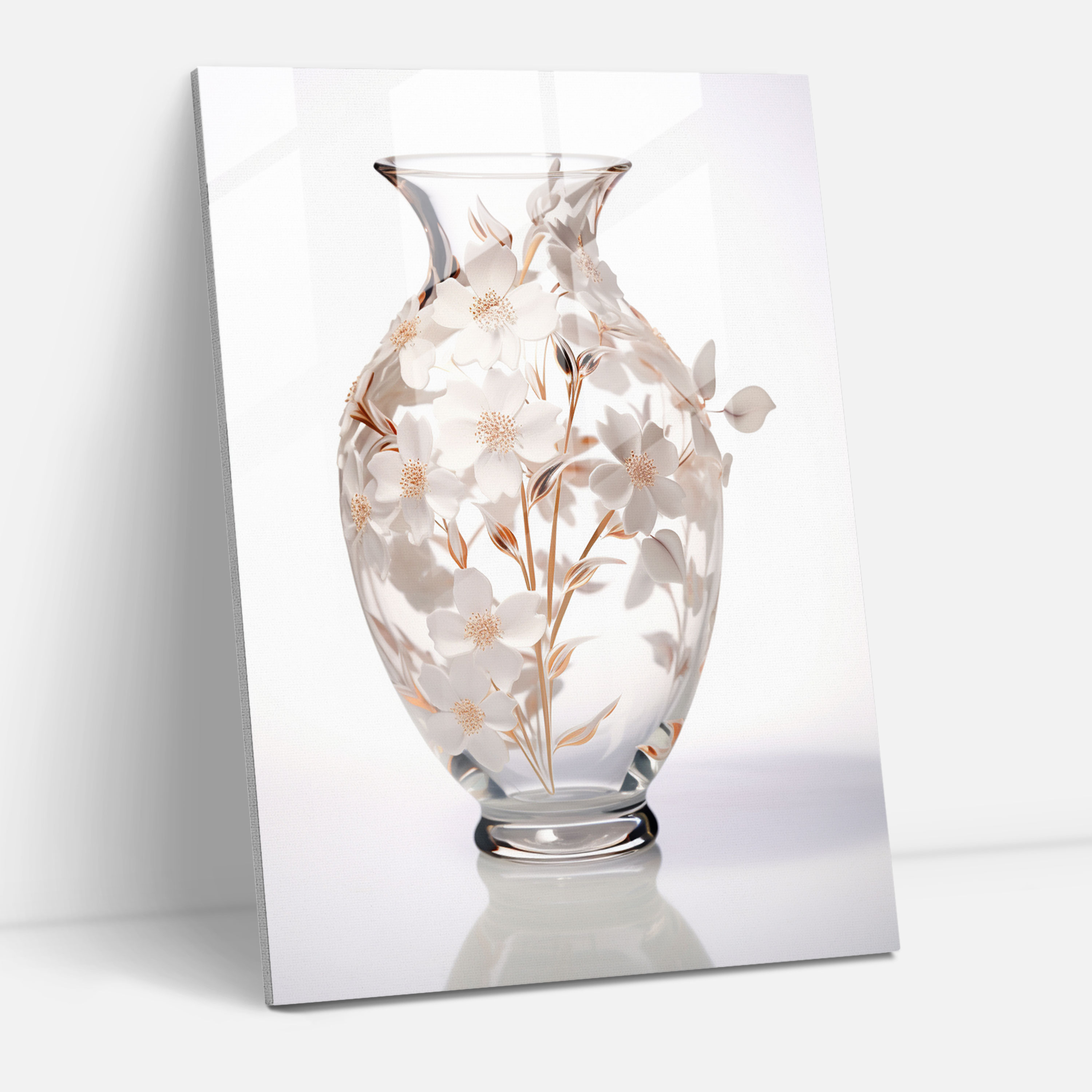 Etched Glass Wall Art - Floral Elegance - Realistic Glass Sculpture, Glass Art, Glass Wall Art, Wall Decoration