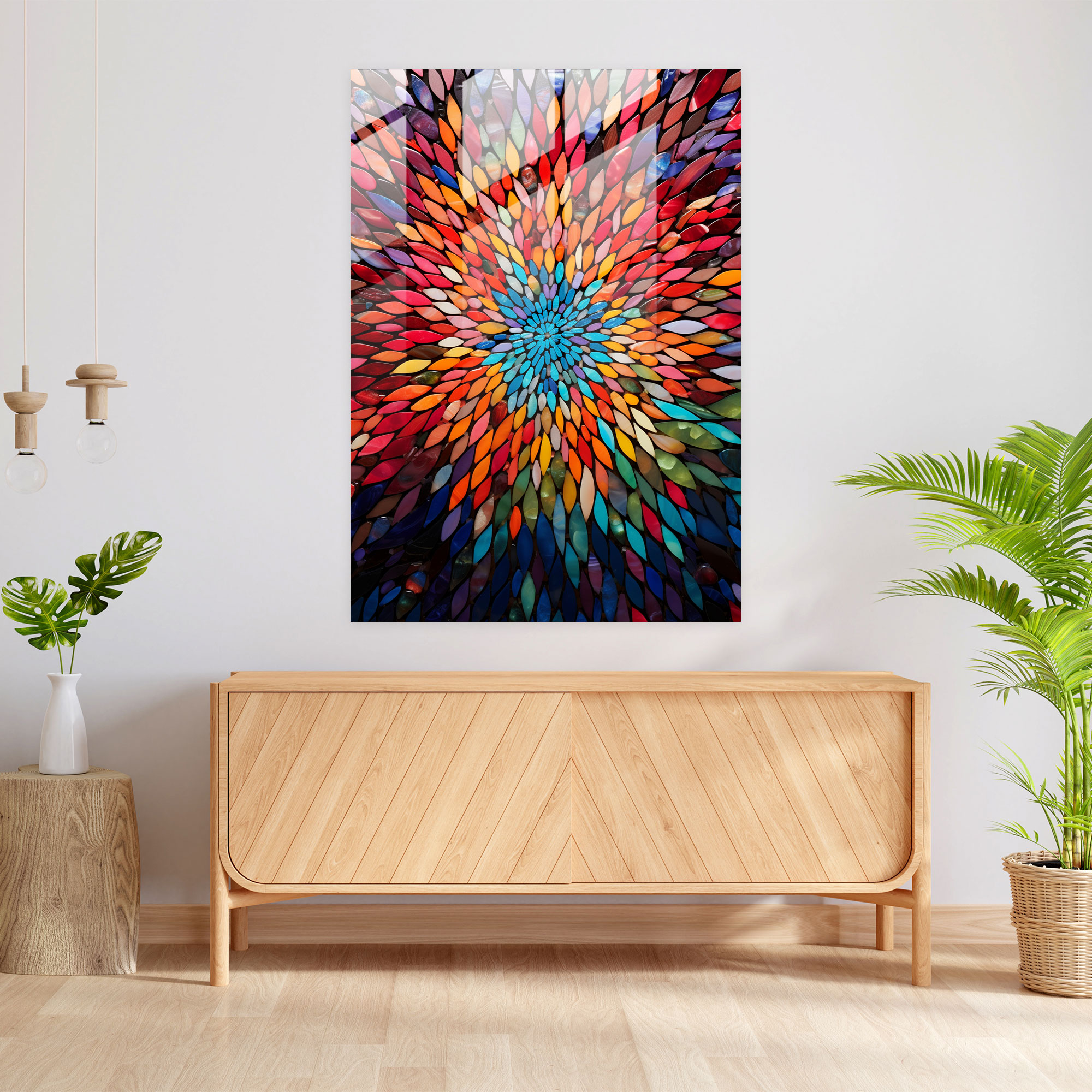 Glass Wall Art - Kaleidoscope Symphony - Realistic Glass Sculpture, Patterns, Glass Wall Art, Wall Decoration