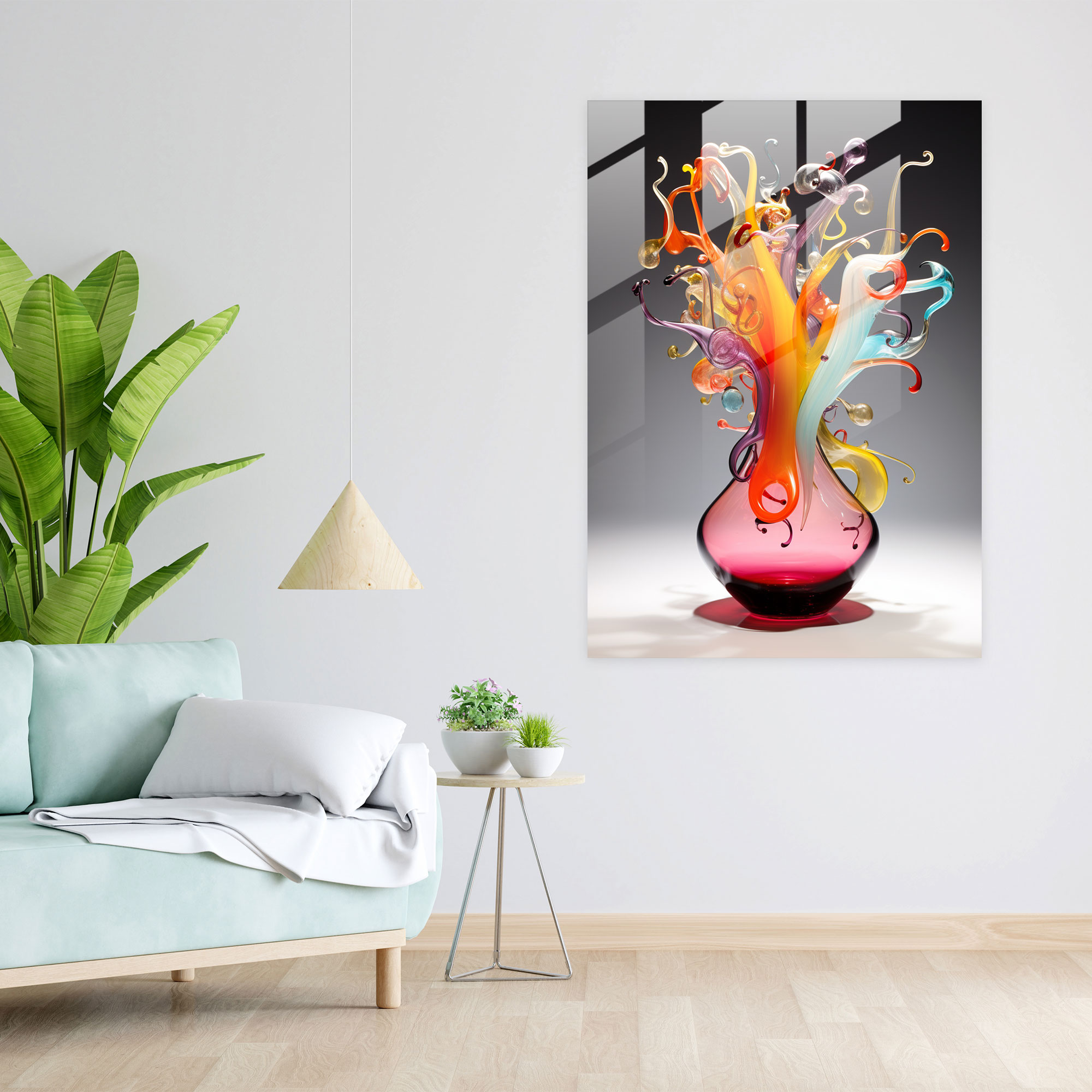 Hand-Blown Glass Art - Vibrant Fusion - Realistic Glass Sculpture, Striking, Hand-Blown Glass, Vibrant