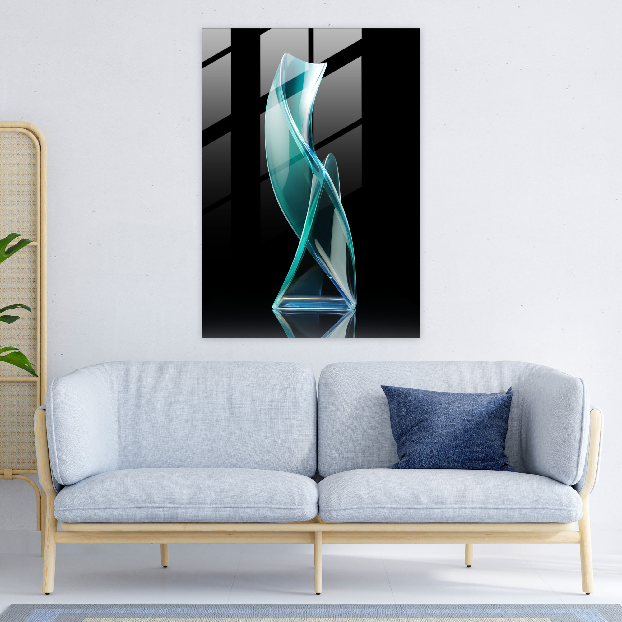 Glass Art: Modern Abstract Sculpture - Realistic Glass Sculpture, Glass Print, Glass Art, Home Decoration