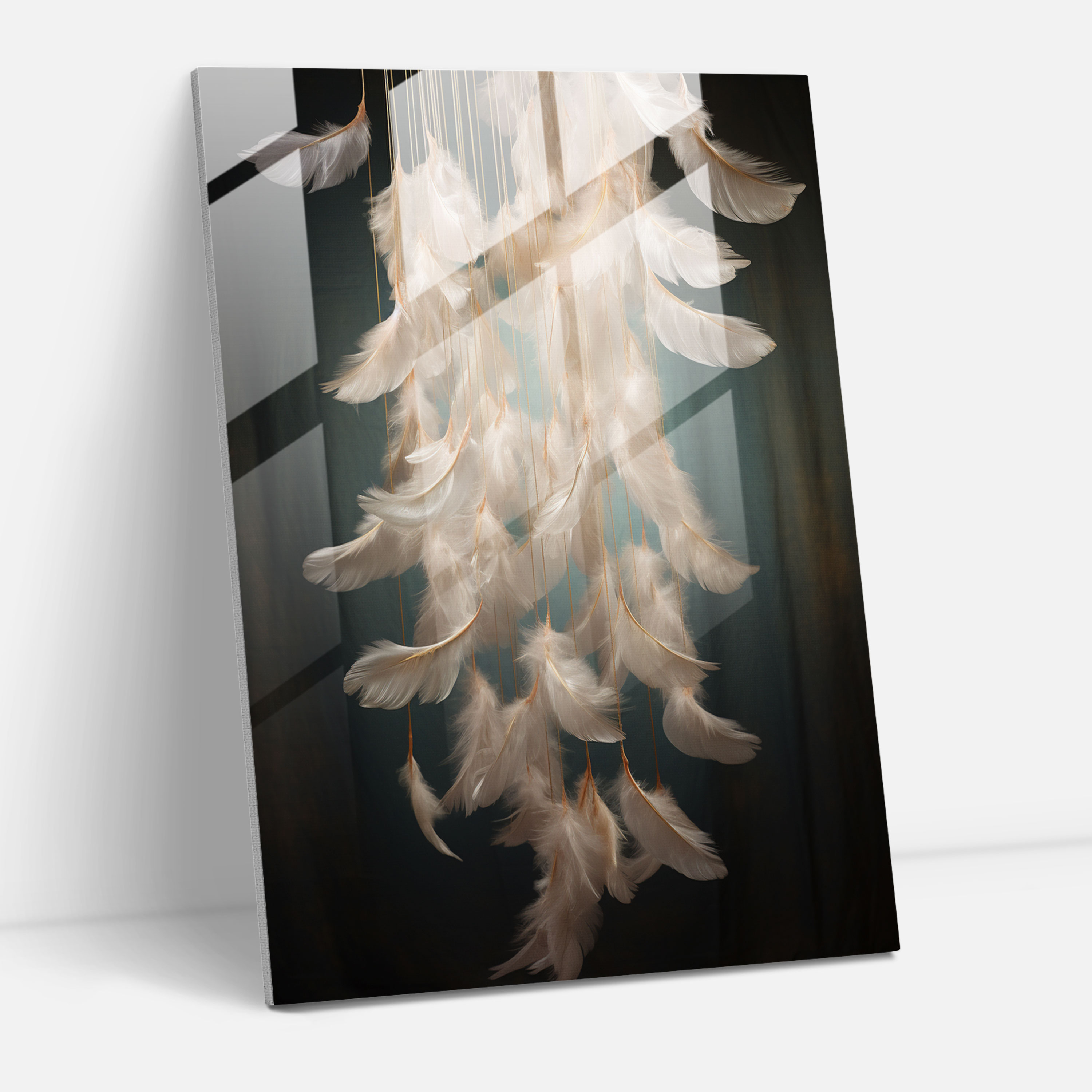 Ethereal Glass Feathers - Realistic Glass Sculpture, Glass Print, Home Decoration, Glass Art