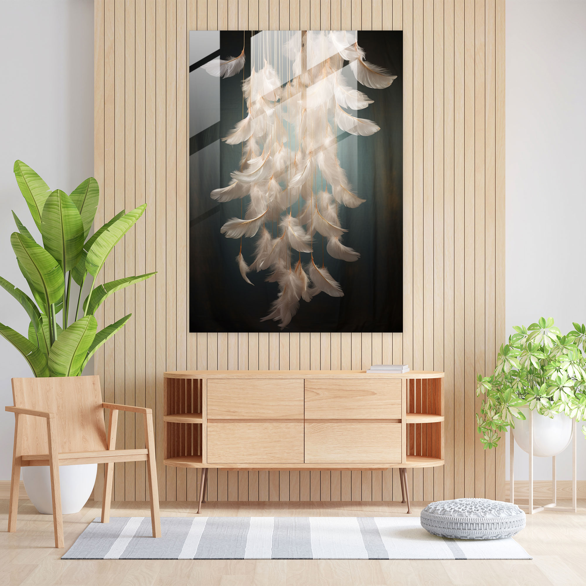 Ethereal Glass Feathers - Realistic Glass Sculpture, Glass Print, Home Decoration, Glass Art