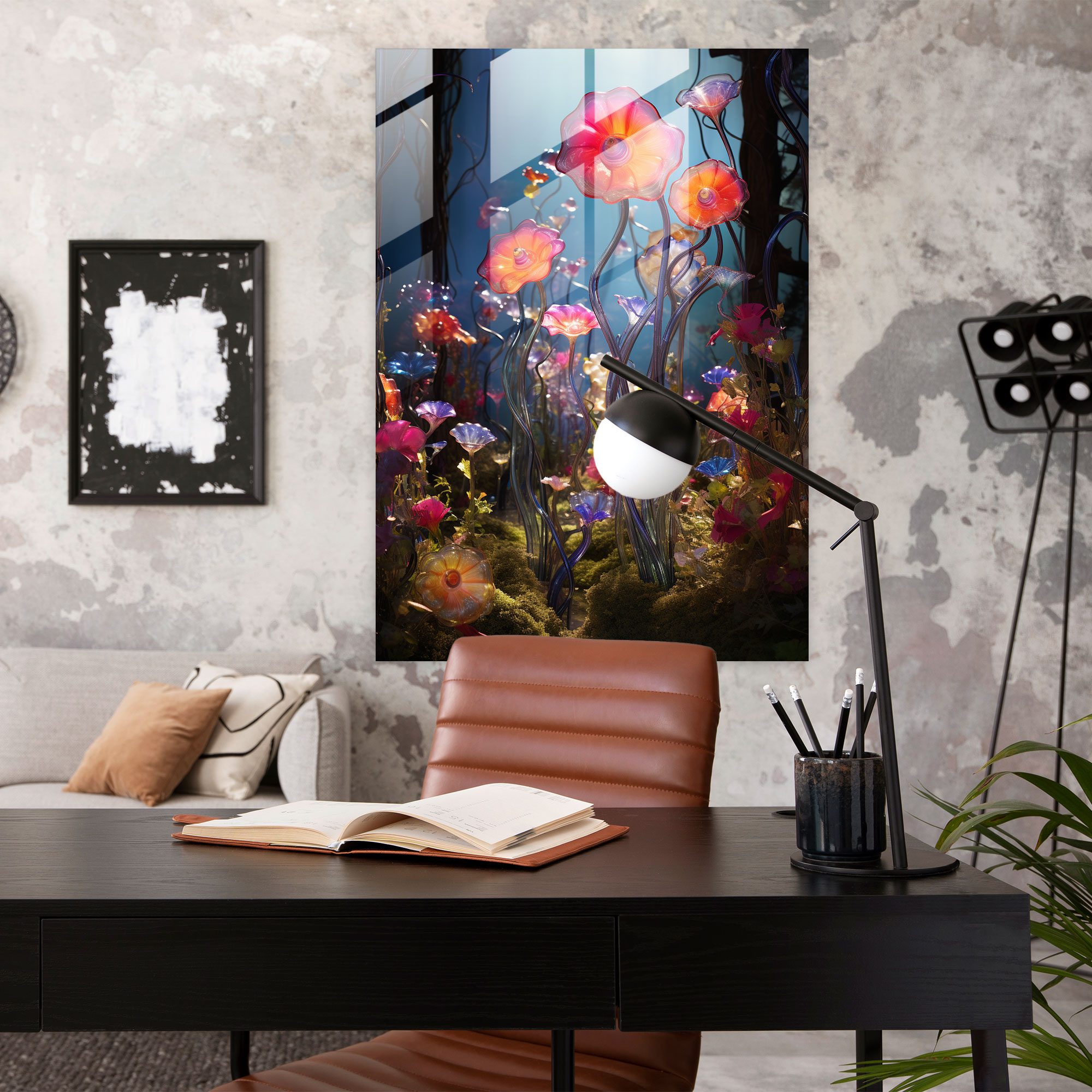 Enchanted Glass Garden - Realistic Glass Sculpture, Whimsical Garden, Enchanted, Modern Art
