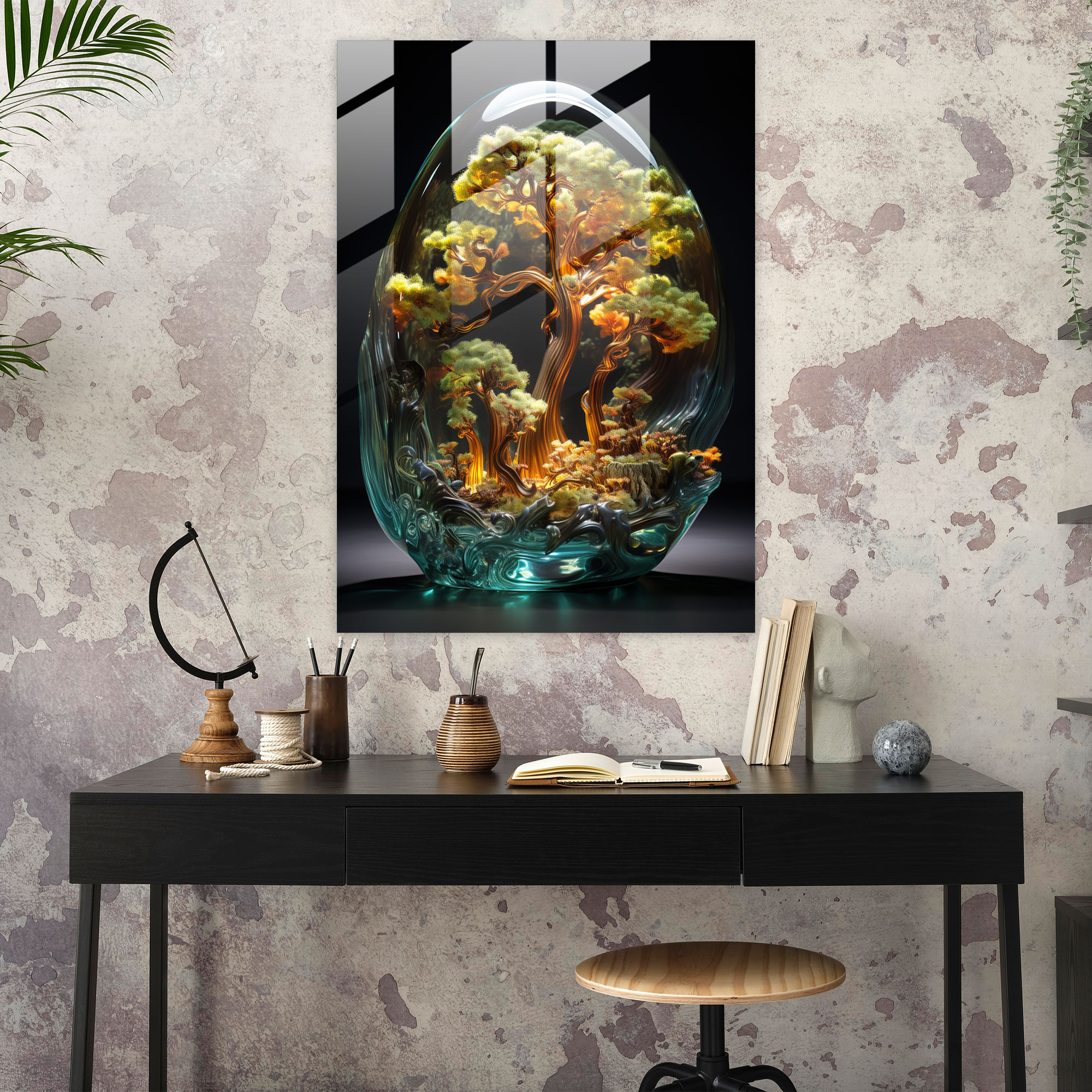 Realistic Glass Wall Art - Mystical Forest Glass Print - Realistic Glass Sculpture, Wall Decoration, Mystique, Magic