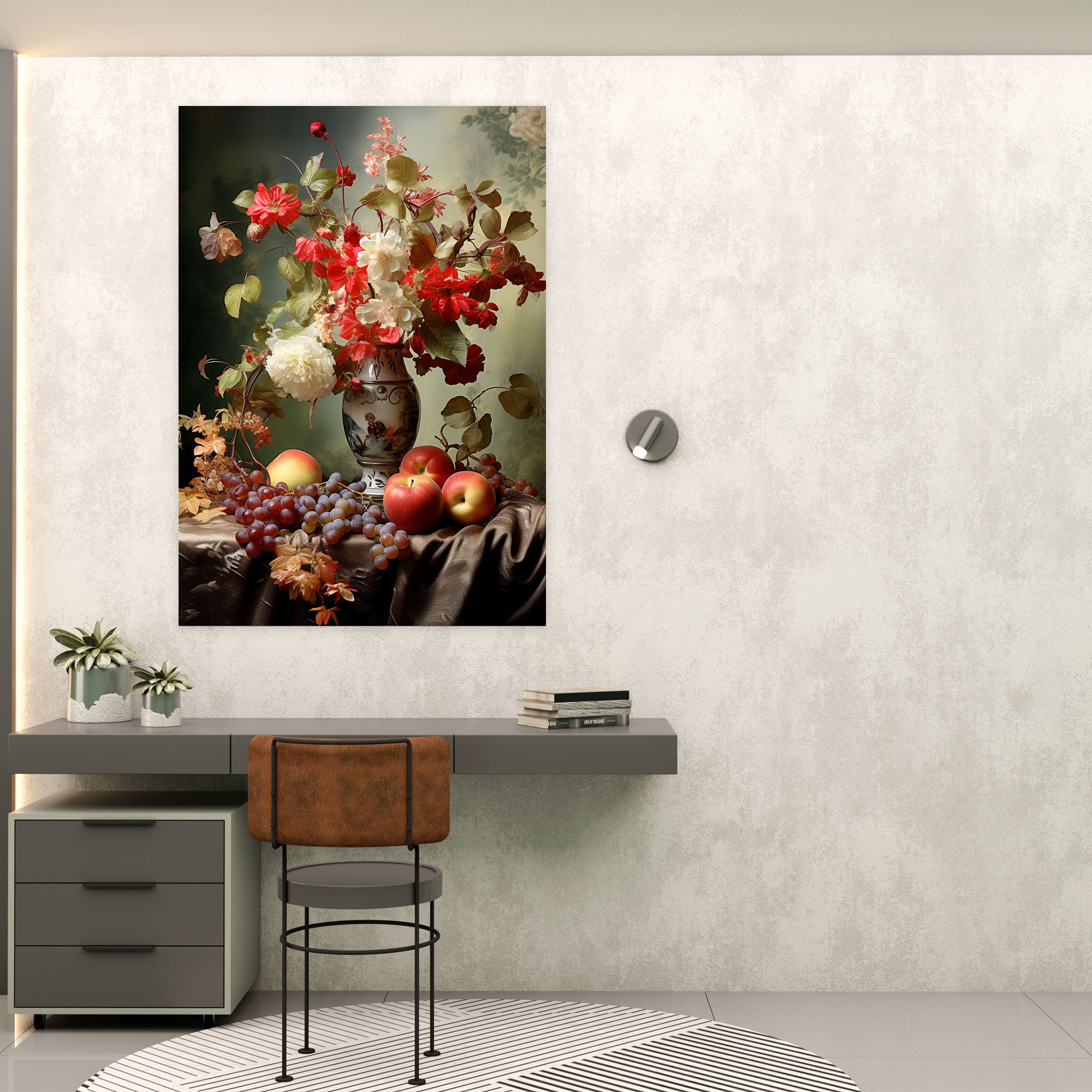 Realistic Glass Sculpture Canvas Print - Realistic Glass Sculpture, Realistic Glass Sculpture, Wall Decoration, Vase Of Flowers