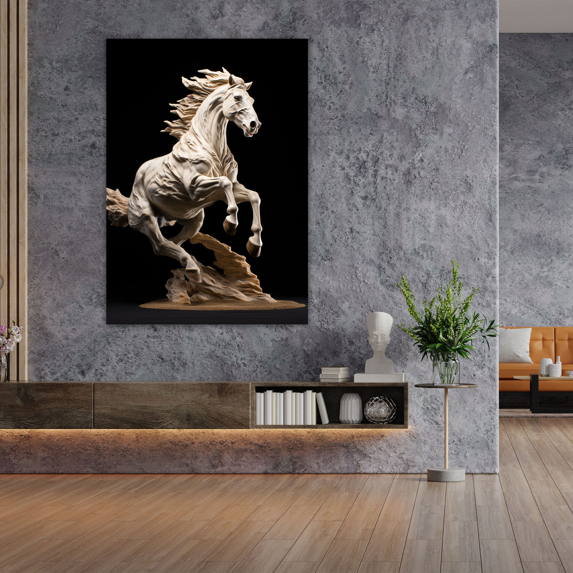 Realistic Glass Sculpture Canvas Print - Realistic Glass Sculpture, Wall Decoration, Majestic Creature, Power