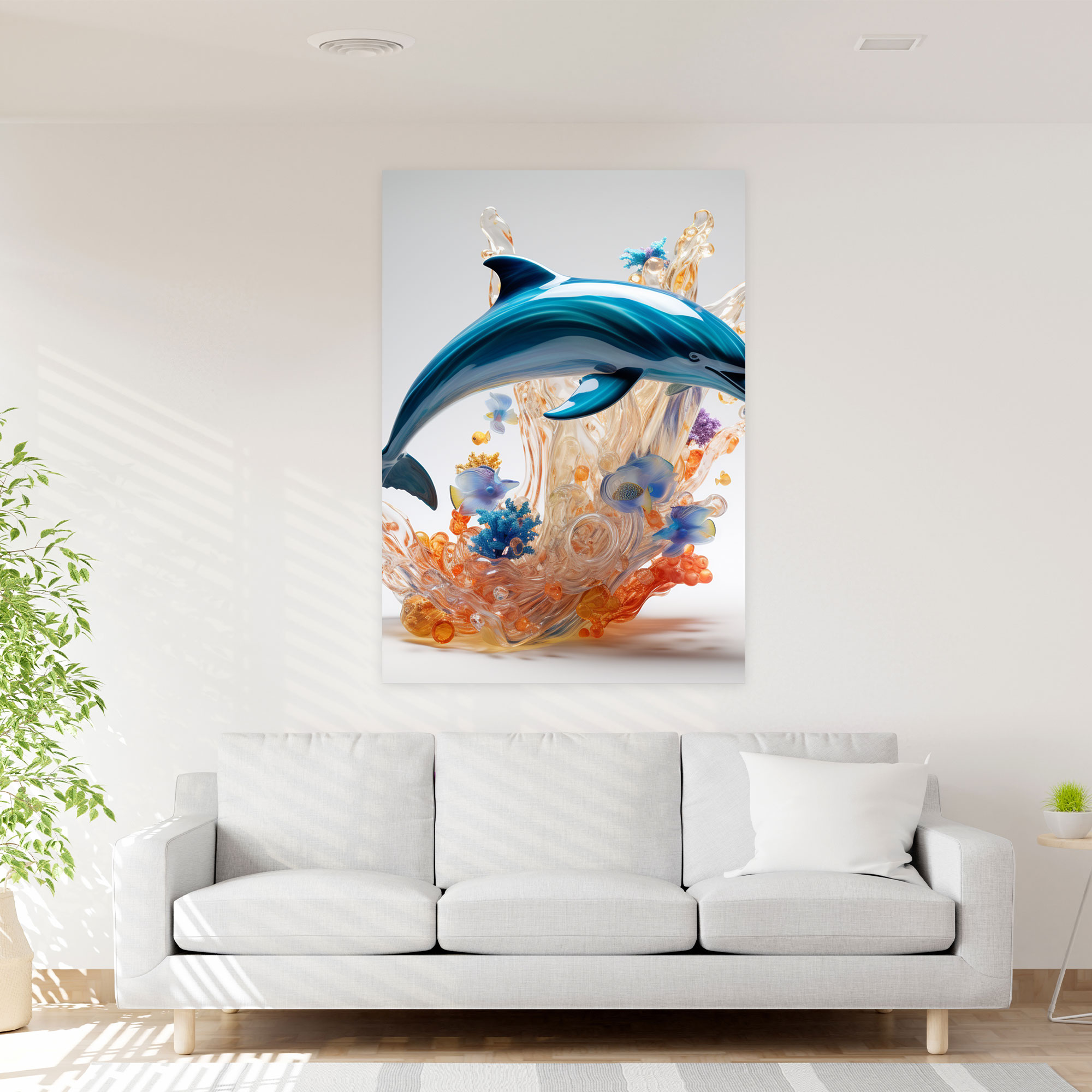 Realistic Glass Sculpture Canvas Print - Realistic Glass Sculpture, Realistic Glass Sculpture, Wall Art, Home Decoration