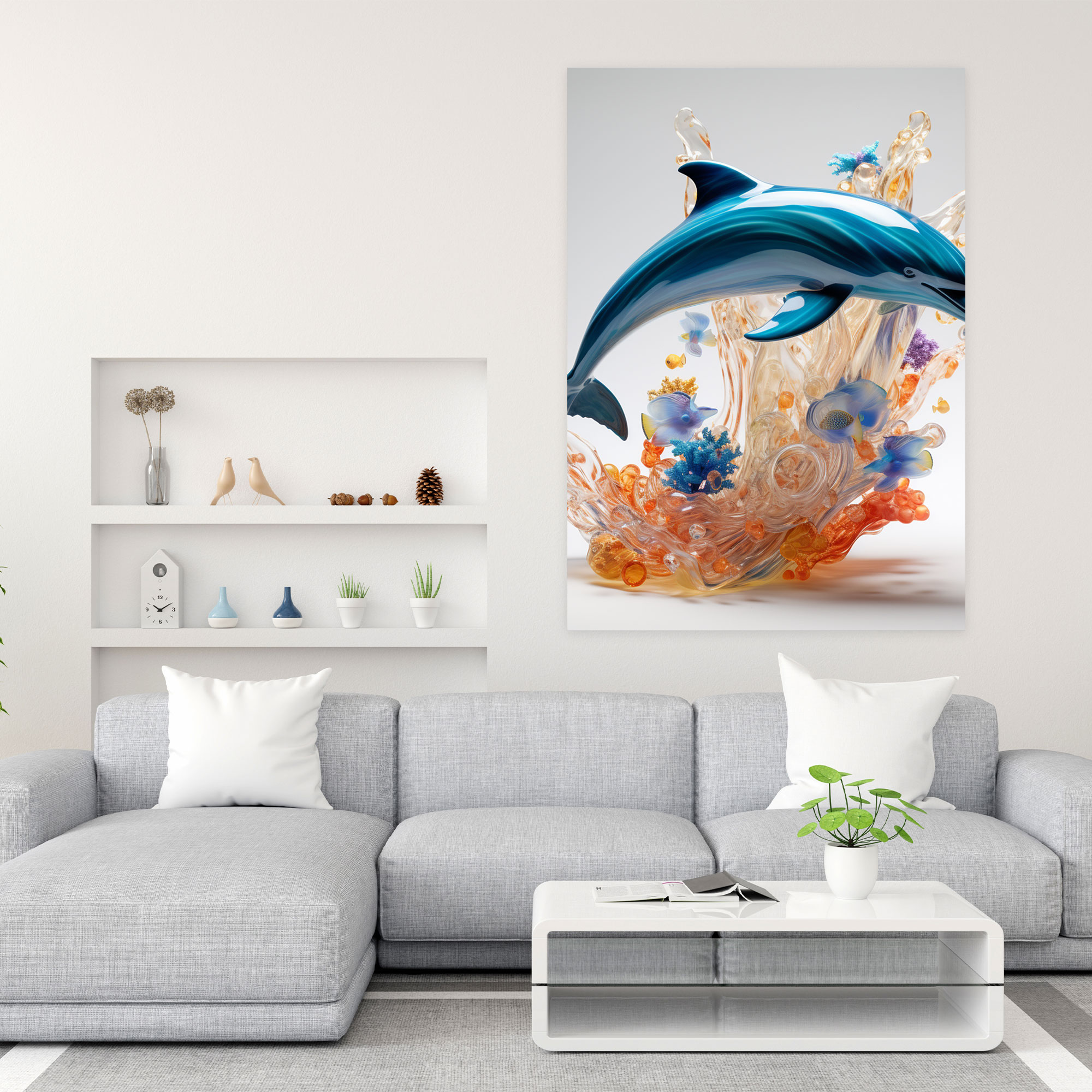 Realistic Glass Sculpture Canvas Print - Realistic Glass Sculpture, Realistic Glass Sculpture, Wall Art, Home Decoration