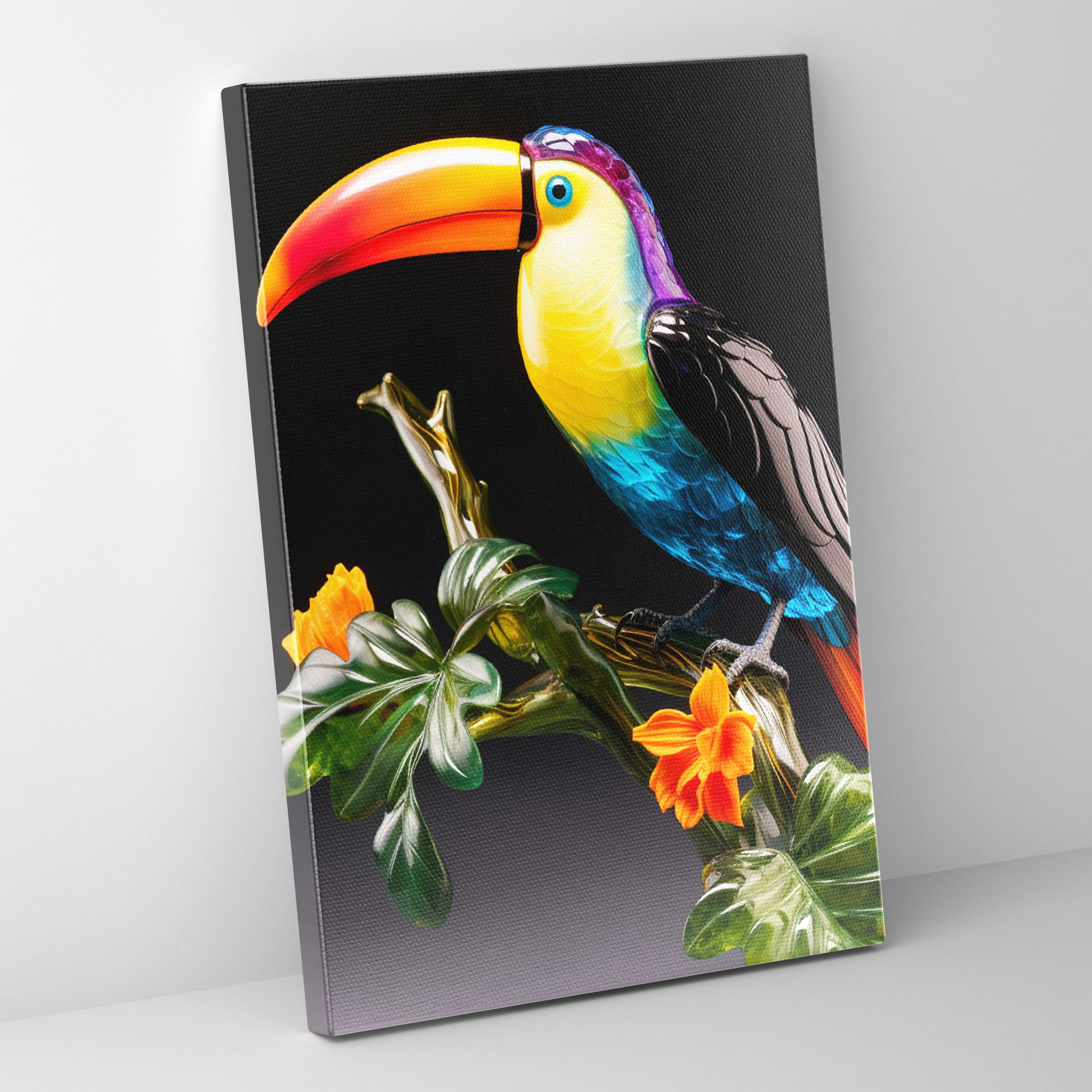 Realistic Glass Sculpture Wall Art - Realistic Glass Sculpture, Colorful, Wall Art, Canvas