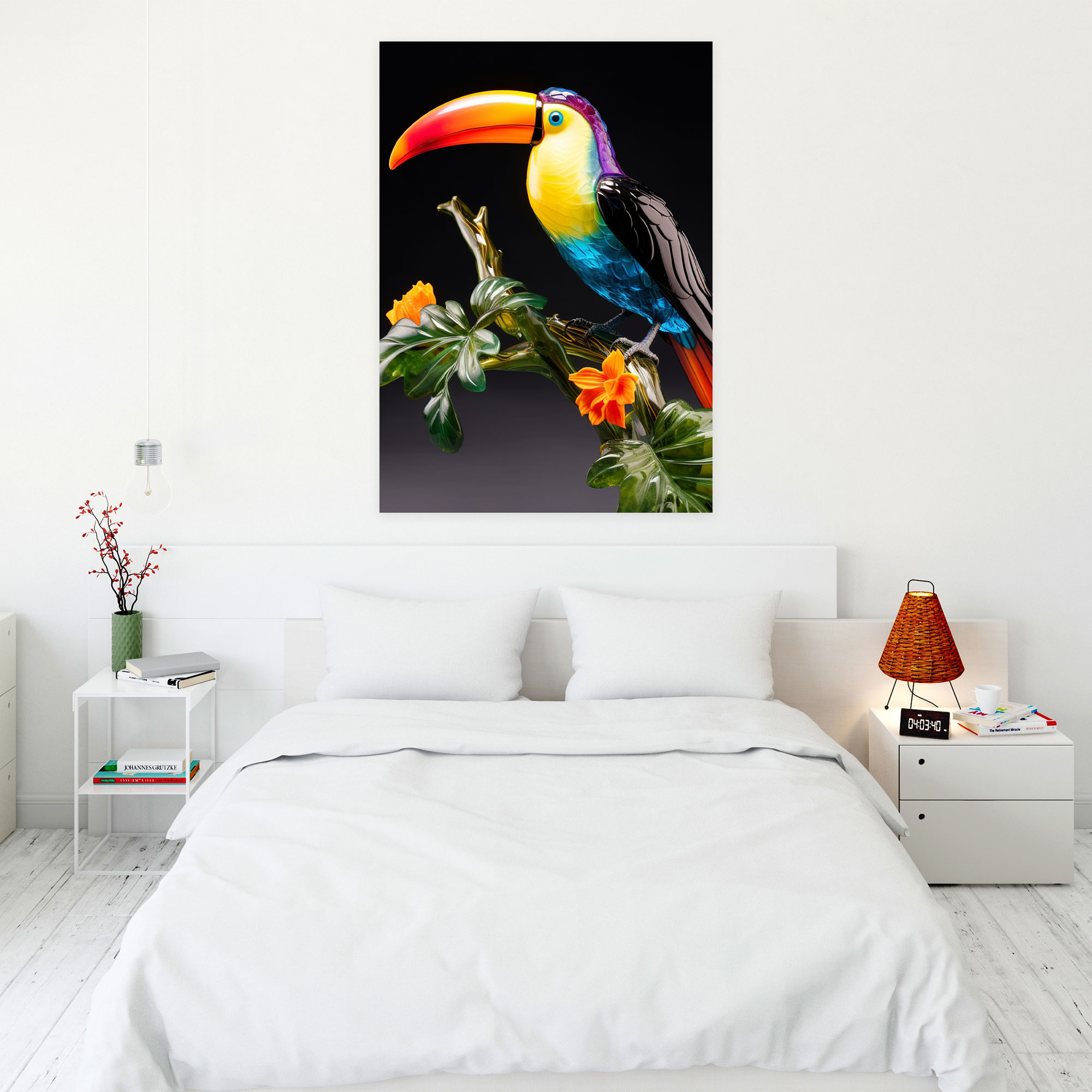Realistic Glass Sculpture Wall Art - Realistic Glass Sculpture, Colorful, Wall Art, Canvas