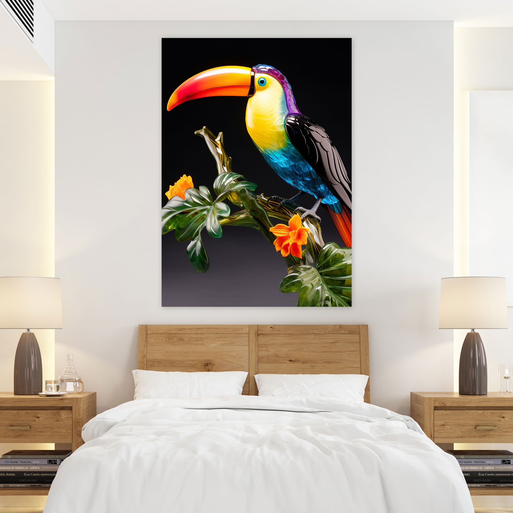 Realistic Glass Sculpture Wall Art - Realistic Glass Sculpture, Colorful, Wall Art, Canvas