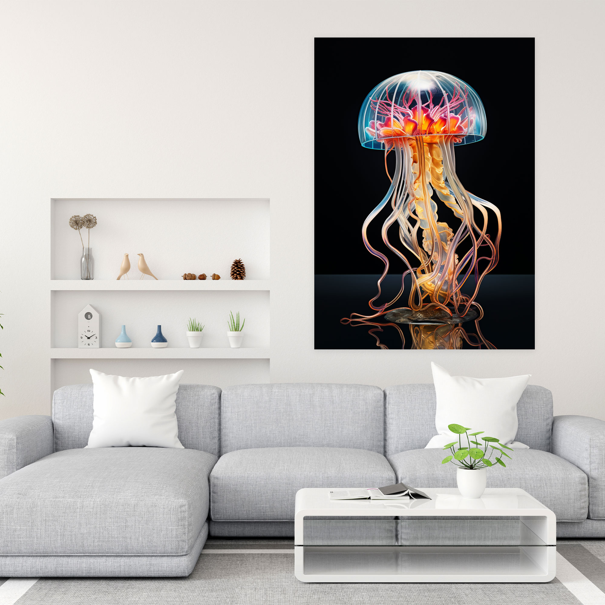 Realistic Glass Sculpture Wall Decoration - Realistic Glass Sculpture, Tranquility, Mesmerizing, Canvas Wall Art