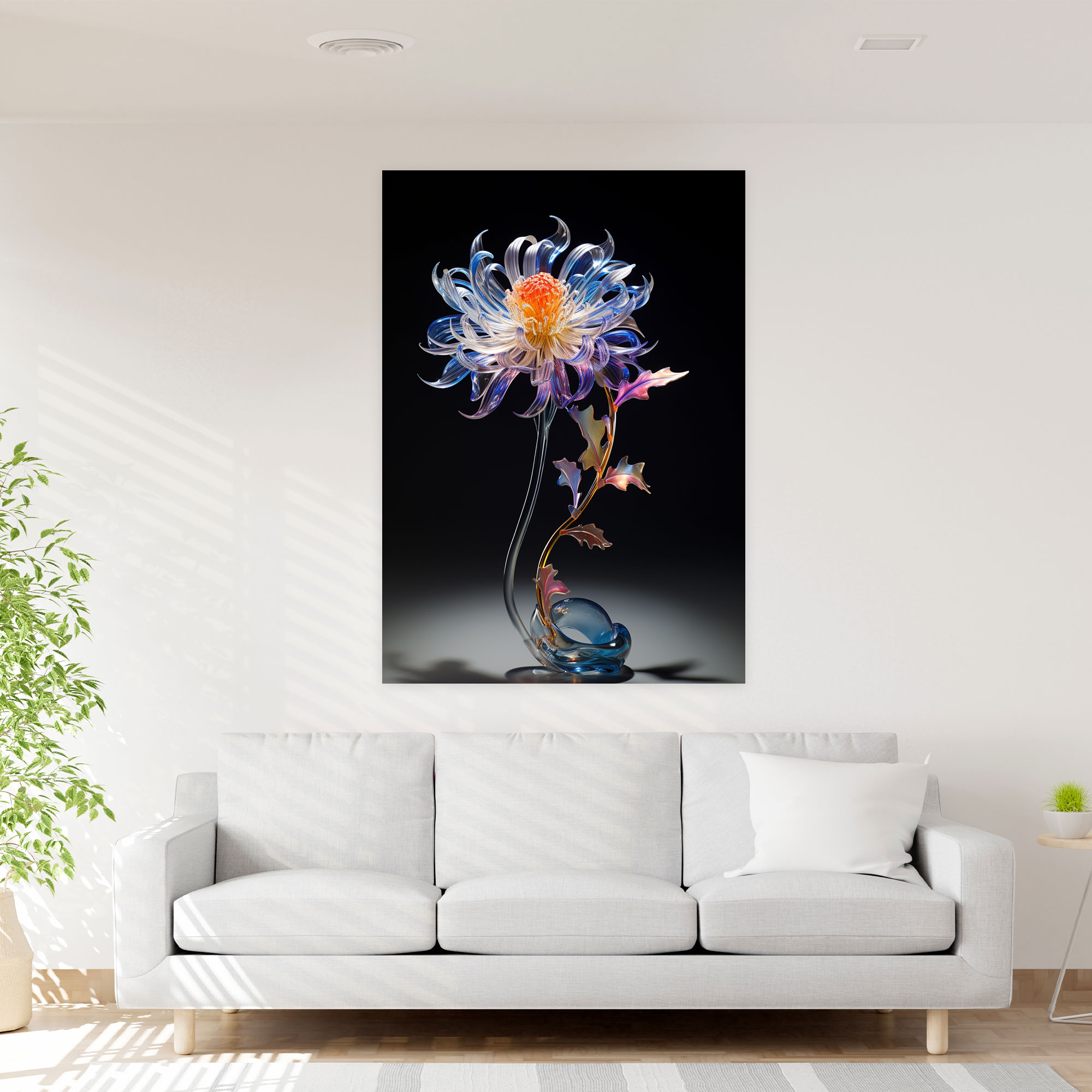 Realistic Glass Sculpture Canvas Print - Realistic Glass Sculpture, Intricate Details, Canvas Print, Wall Art