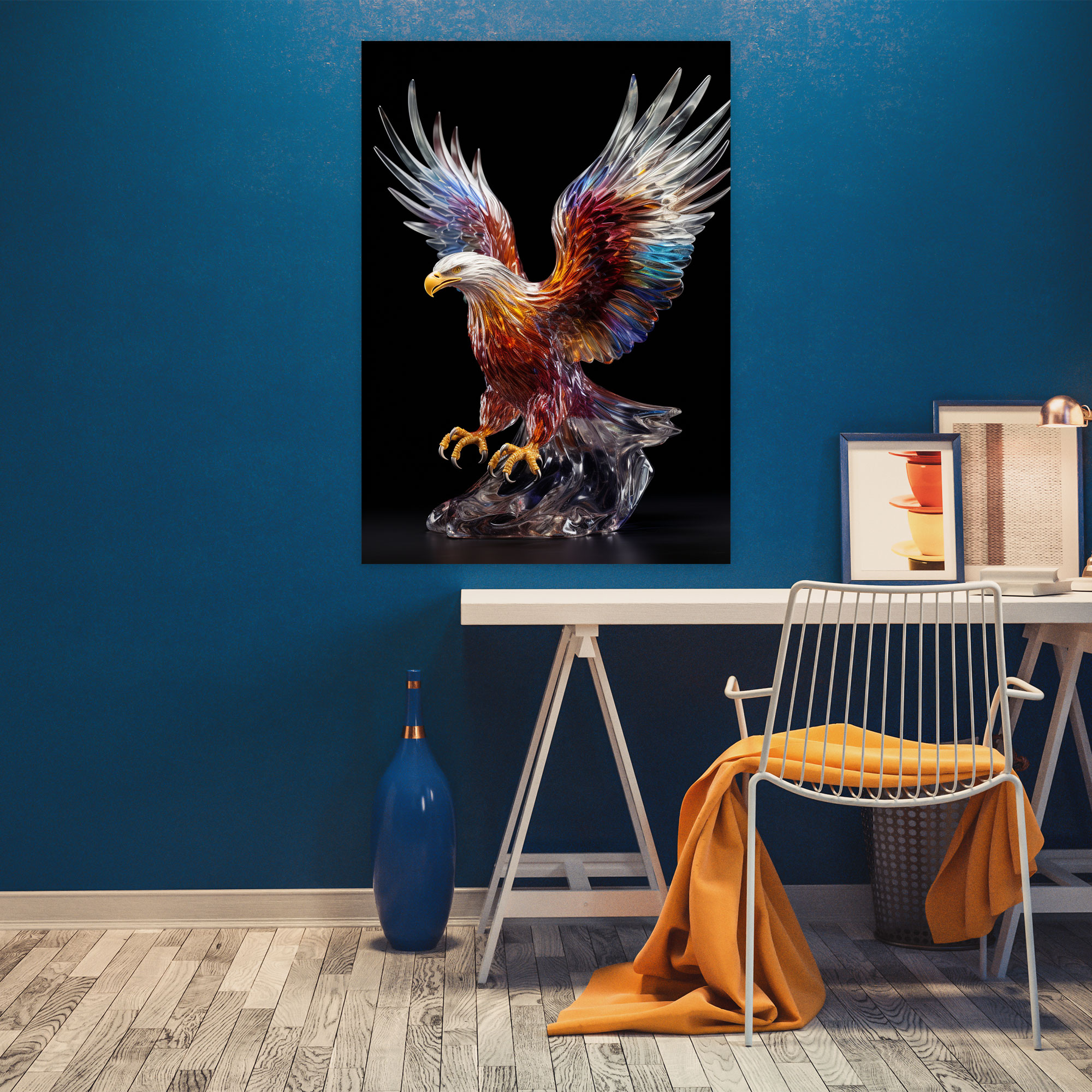 Realistic Glass Sculpture Wall Art - Realistic Glass Sculpture, Wall Art, Grace And Strength, Canvas Wall Art