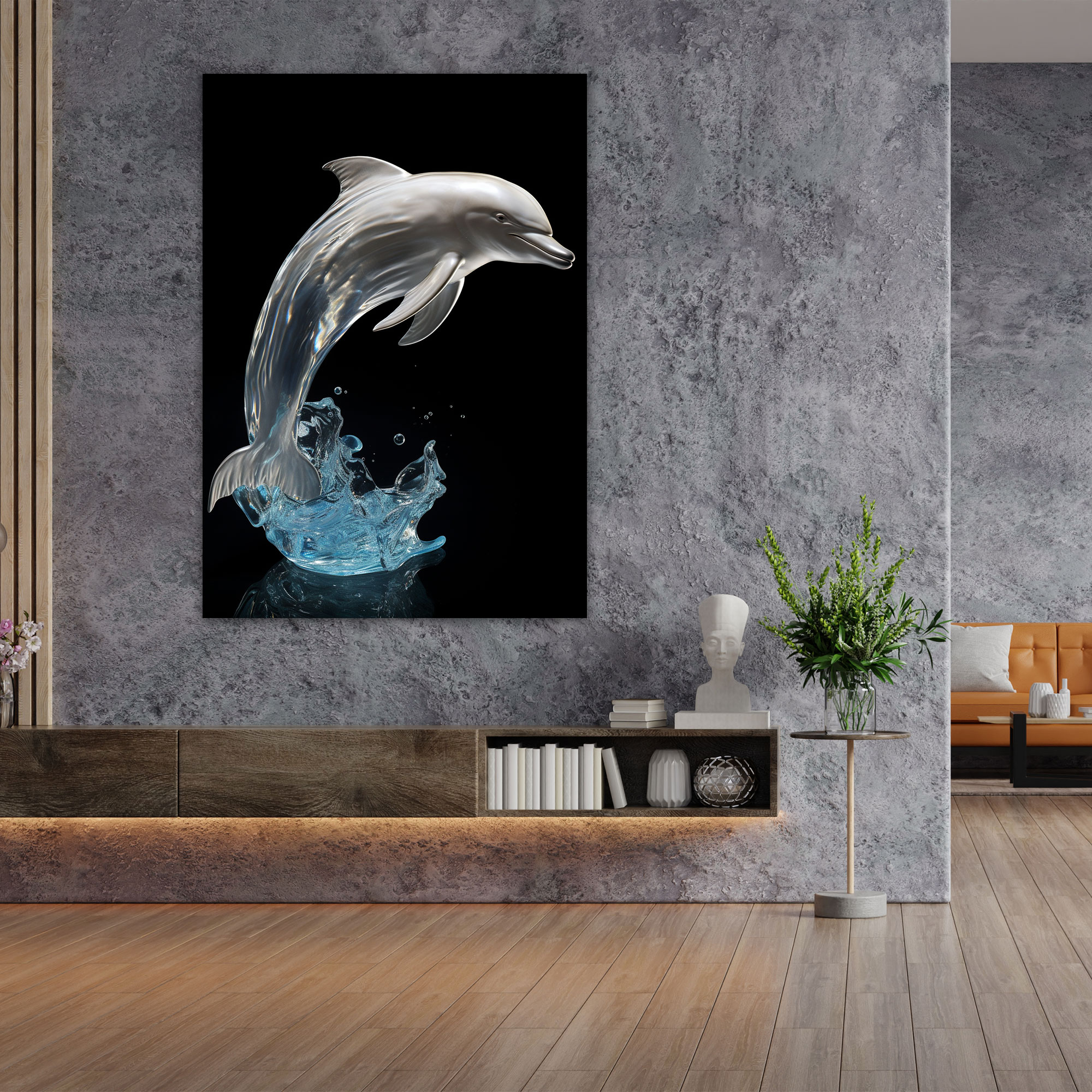 Realistic Glass Sculpture Wall Decoration - Realistic Glass Sculpture, Realistic Glass Sculpture, Canvas Wall Art, Crystal-Clear Waters