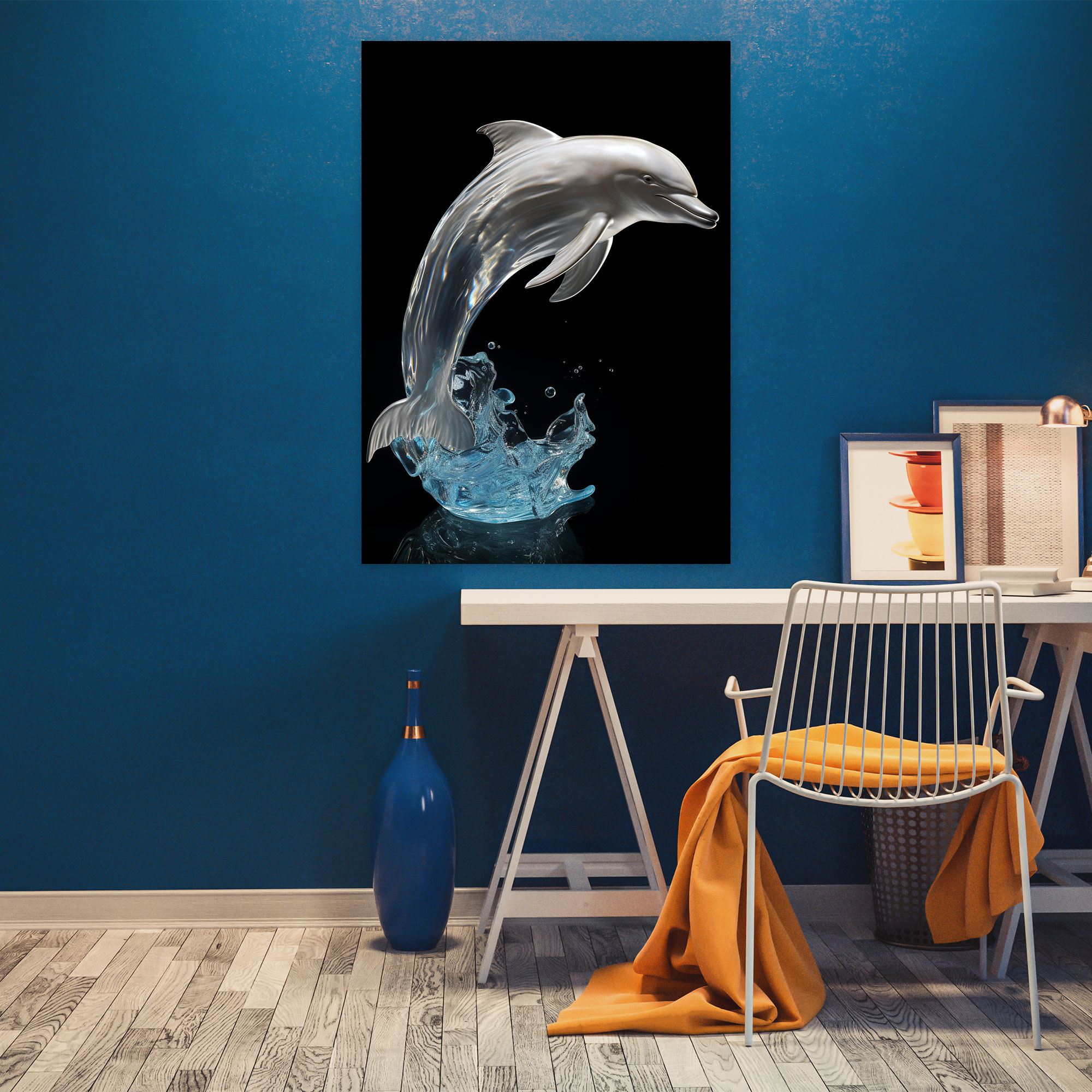 Realistic Glass Sculpture Wall Decoration - Realistic Glass Sculpture, Realistic Glass Sculpture, Canvas Wall Art, Crystal-Clear Waters
