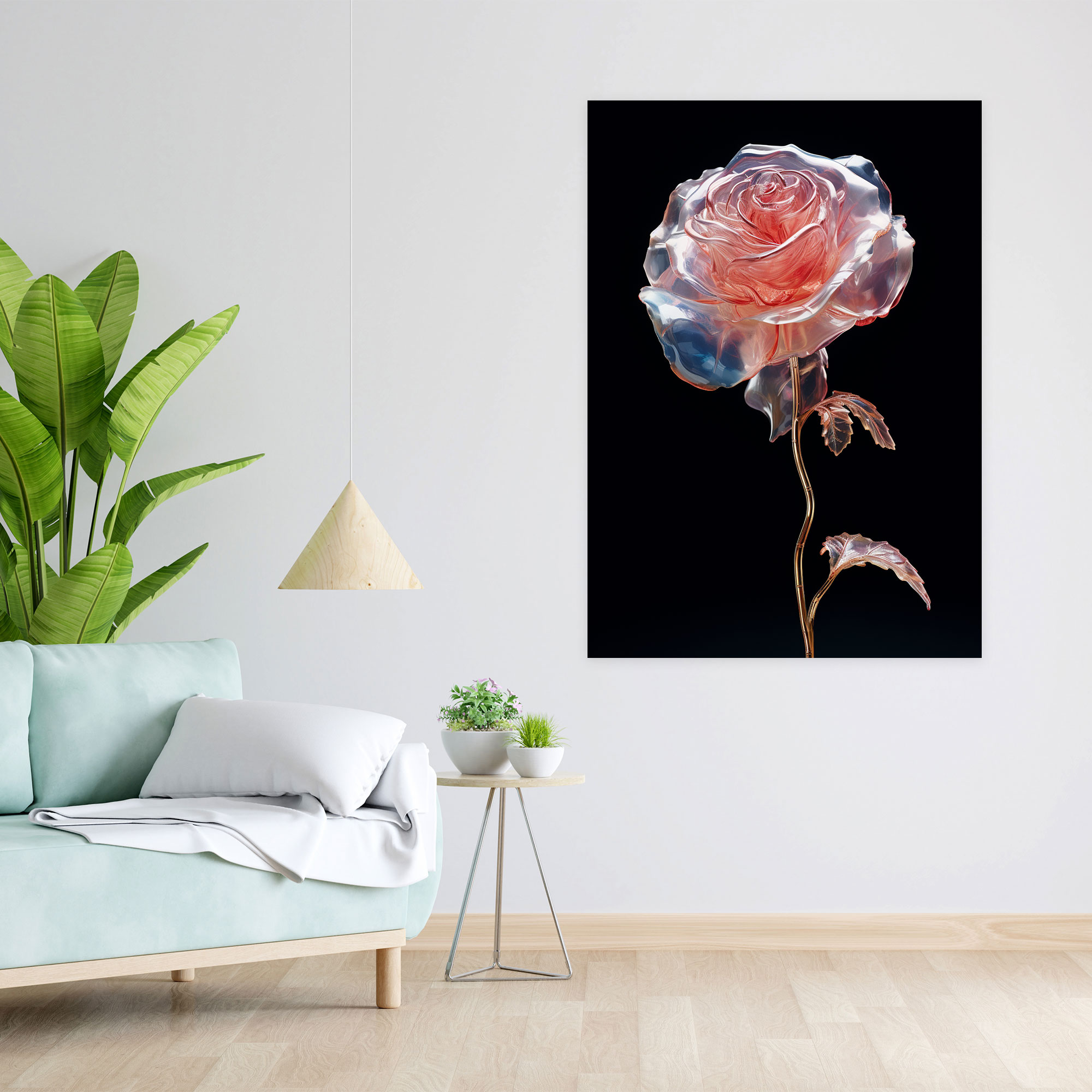 Realistic Glass Sculpture Wall Art - Realistic Glass Sculpture, Wall Decoration, Rose Sculpture, Home Decoration
