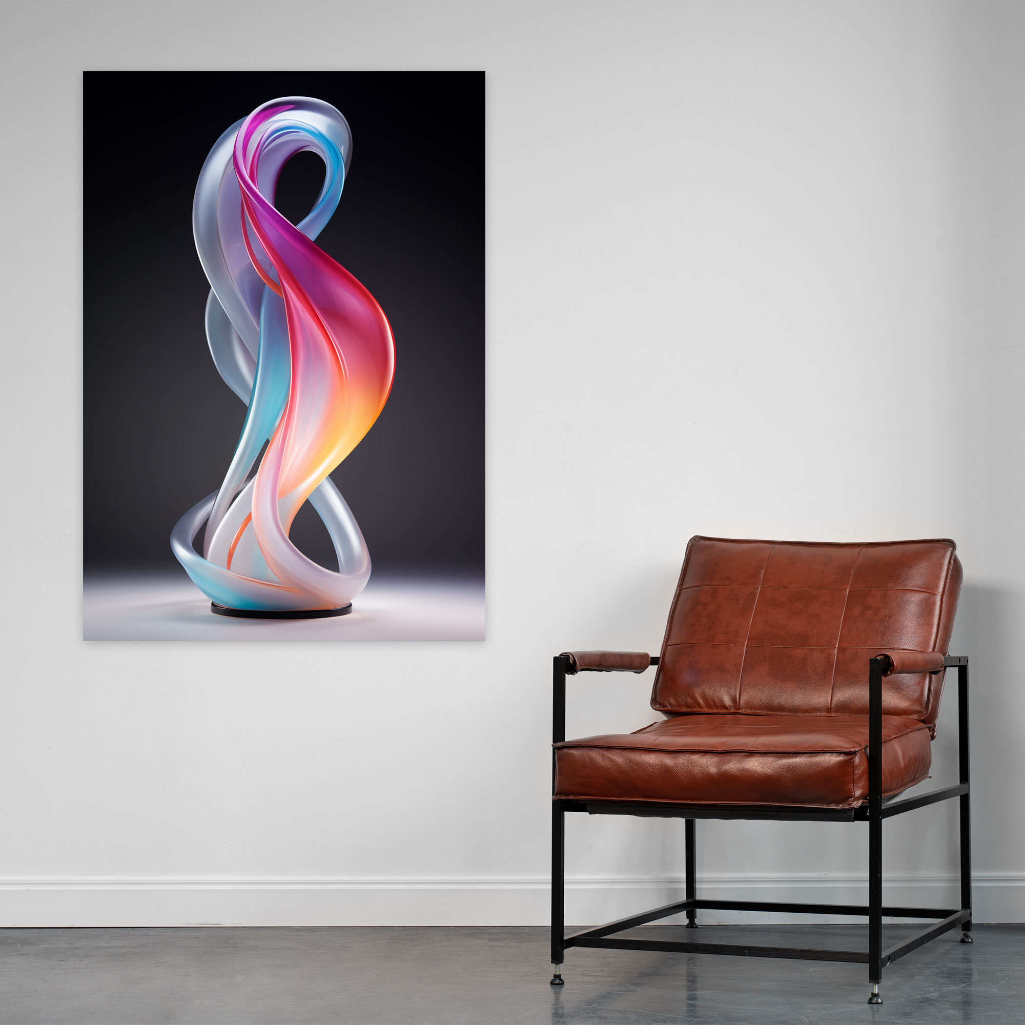 Contemporary Abstract Glass Sculpture Wall Art - Realistic Glass Sculpture, Canvas, Home Decoration, Contemporary Glass Sculpture