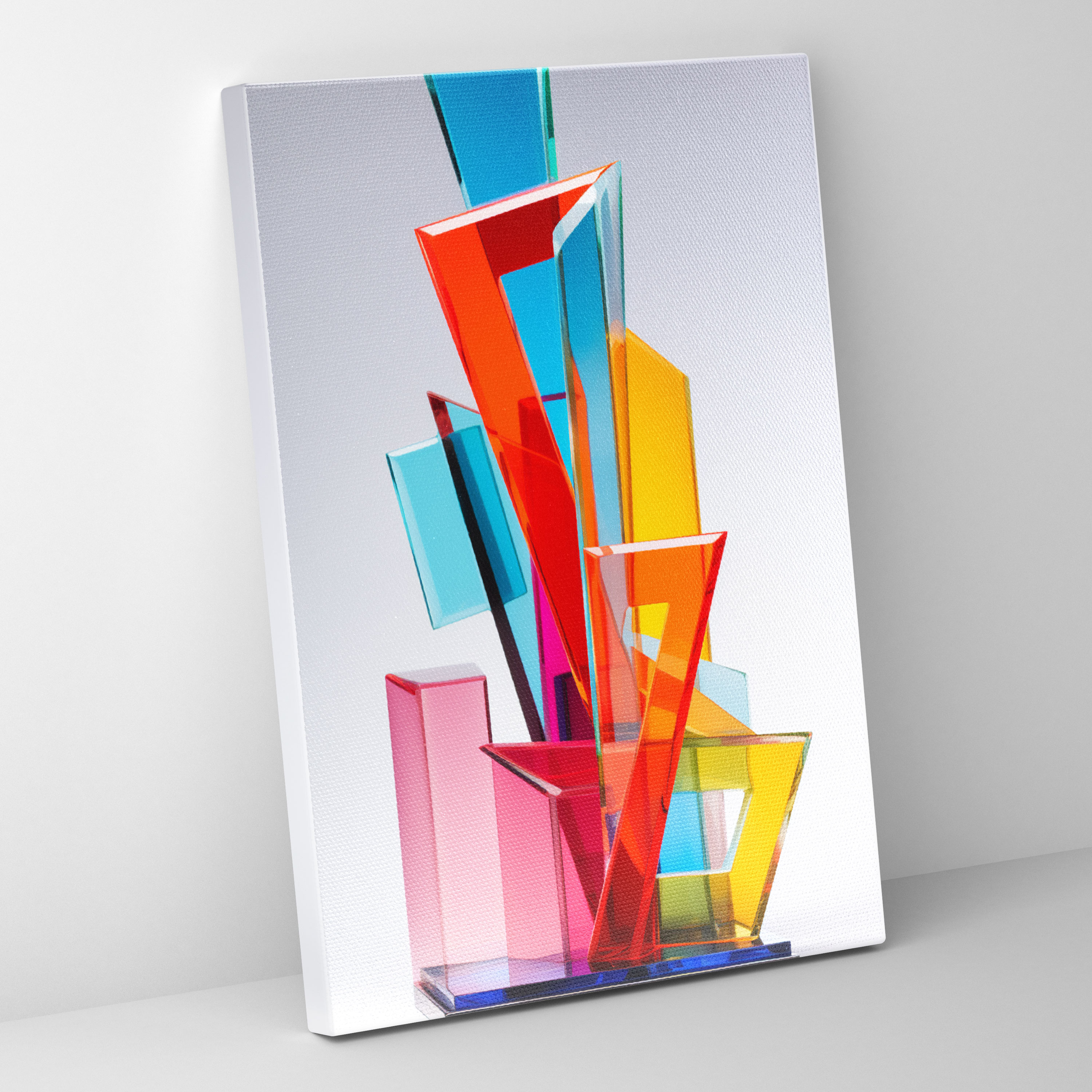 Contemporary Abstract Glass Sculpture Wall Decoration - Realistic Glass Sculpture, Wall Decoration, Canvas Print, Home Decoration