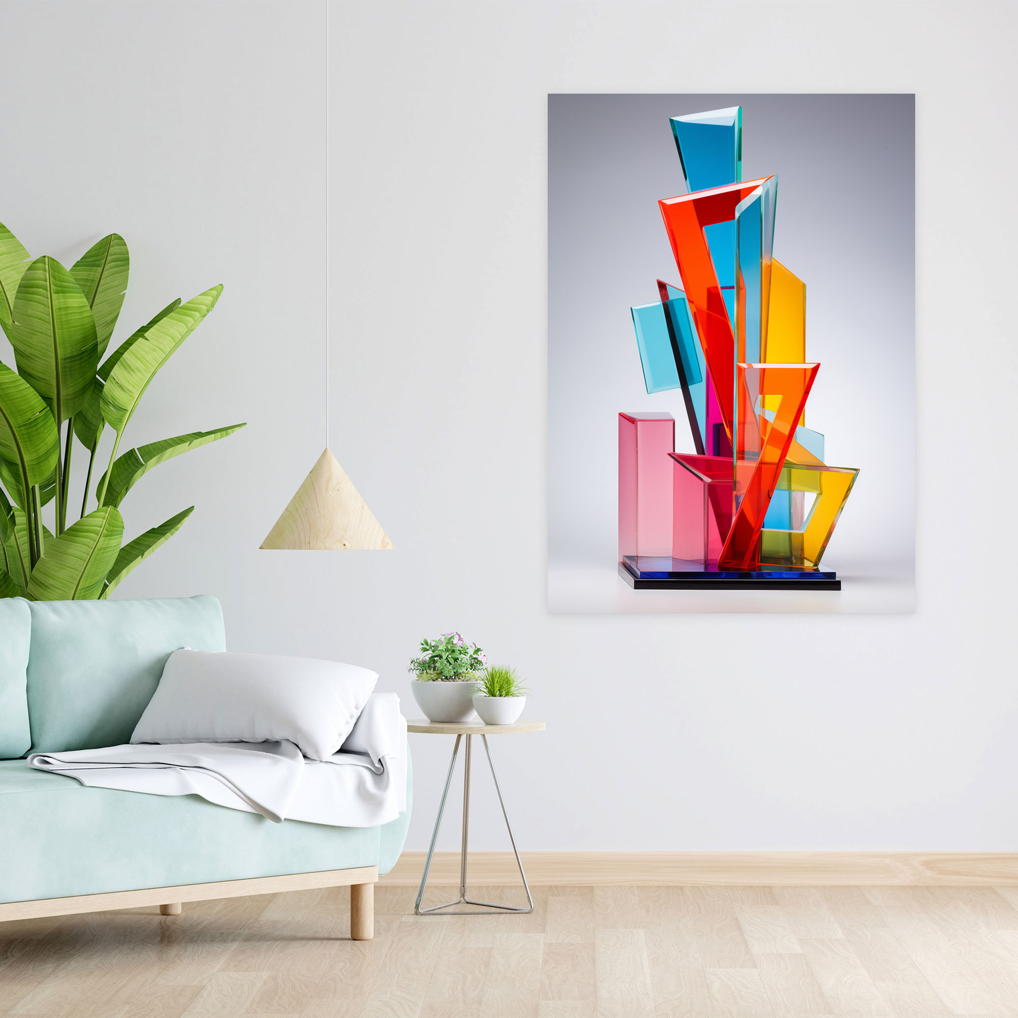 Contemporary Abstract Glass Sculpture Wall Decoration - Realistic Glass Sculpture, Wall Decoration, Canvas Print, Home Decoration