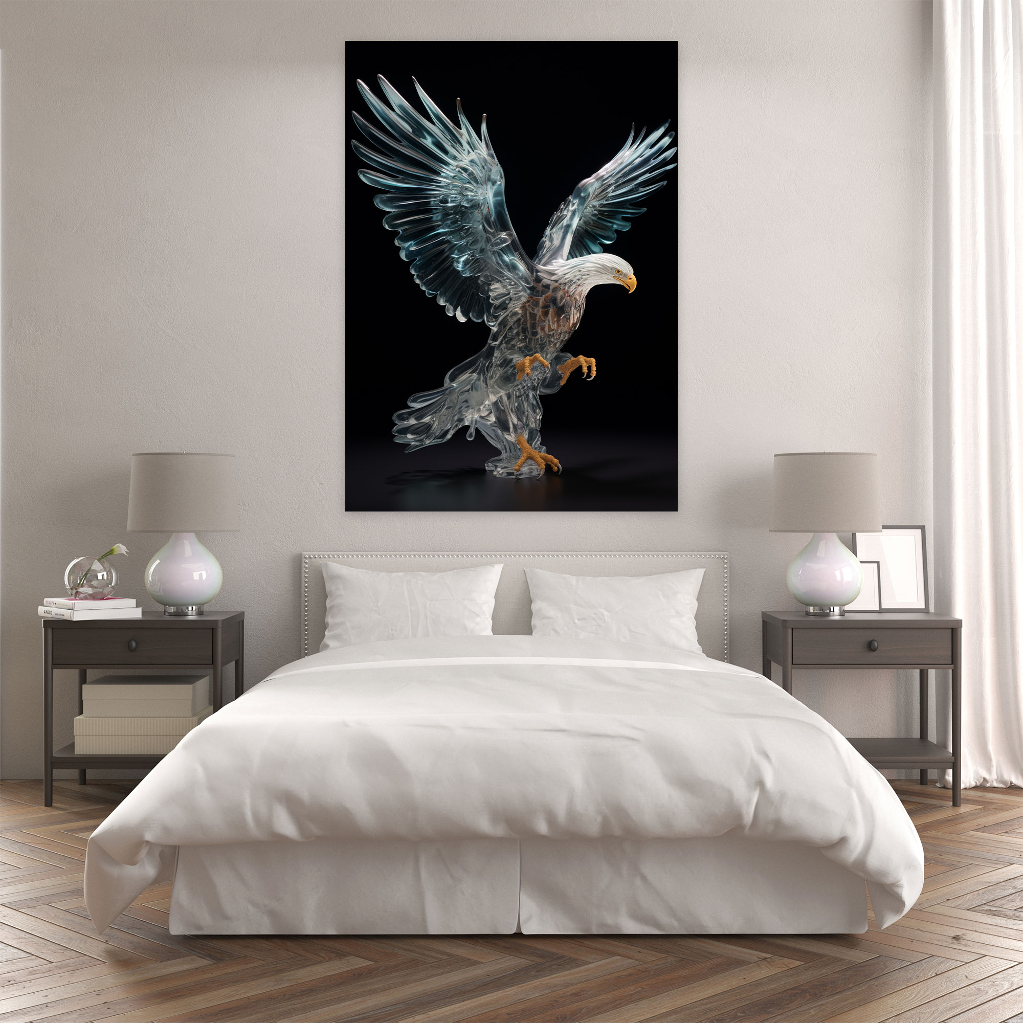 Realistic Glass Sculpture Wall Art - Realistic Glass Sculpture, Majestic Eagle, Realistic Glass Sculpture, Home Decoration