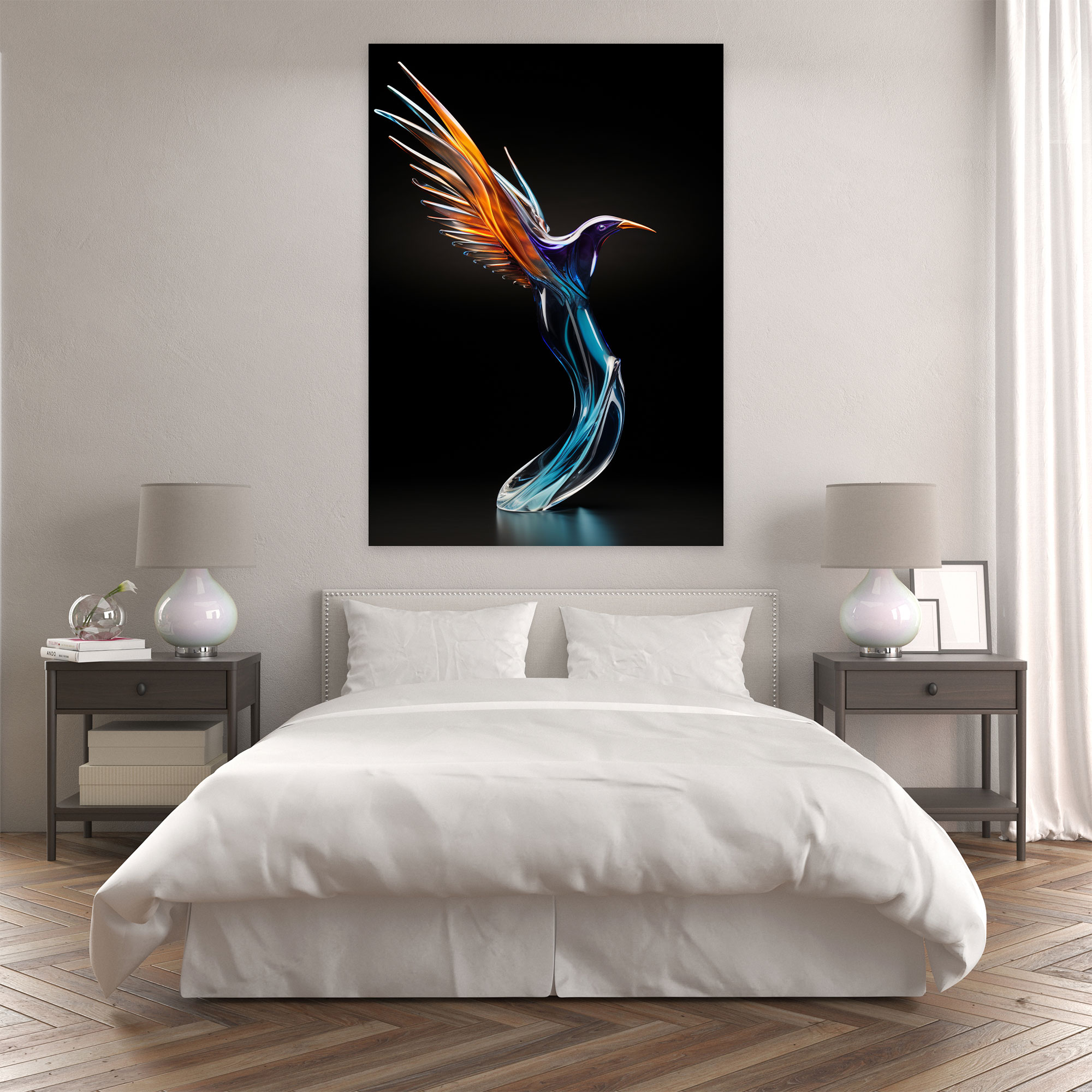 Realistic Glass Sculpture Canvas Wall Art - Realistic Glass Sculpture, Realistic Glass Sculpture, Grace, Wall Art