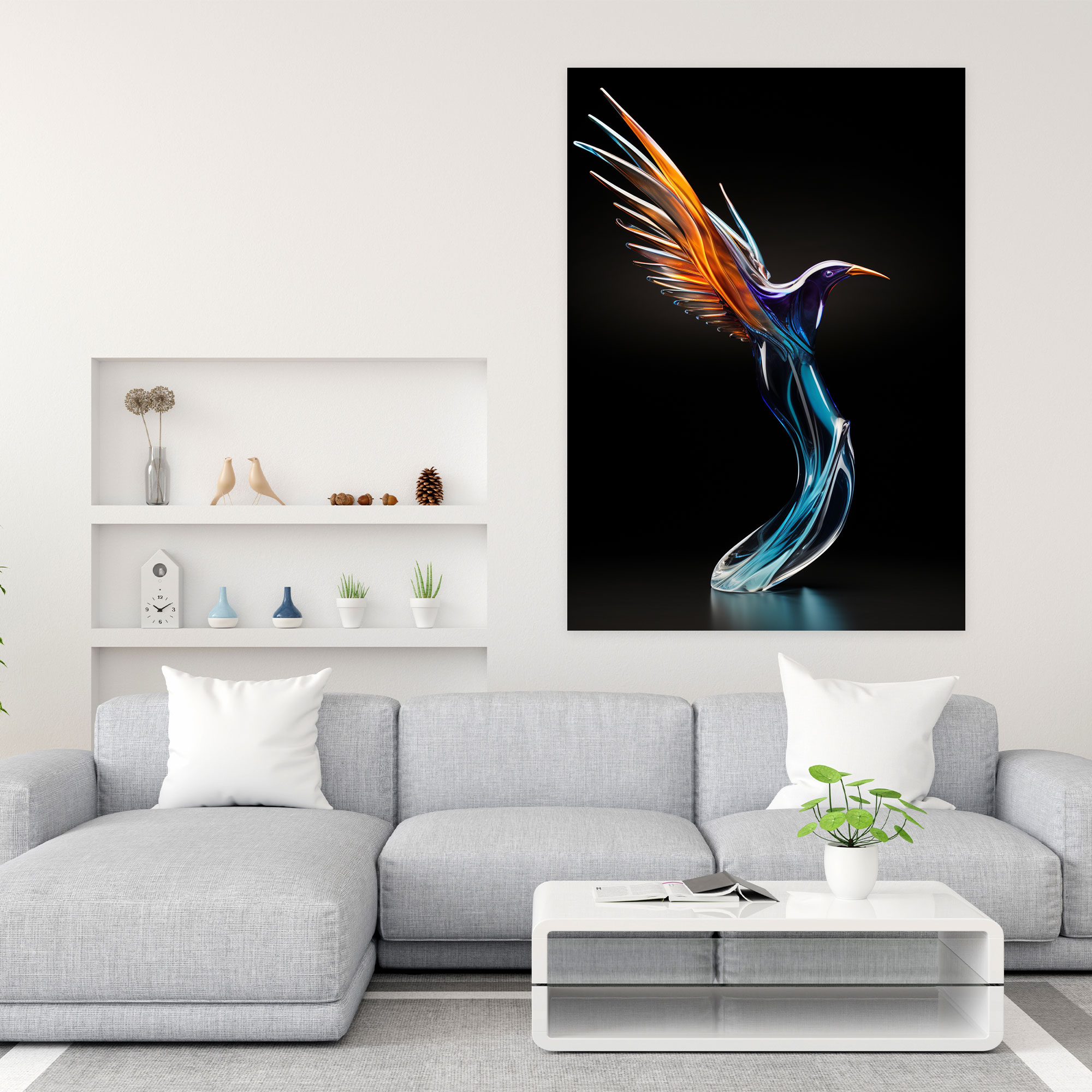 Realistic Glass Sculpture Canvas Wall Art - Realistic Glass Sculpture, Realistic Glass Sculpture, Grace, Wall Art