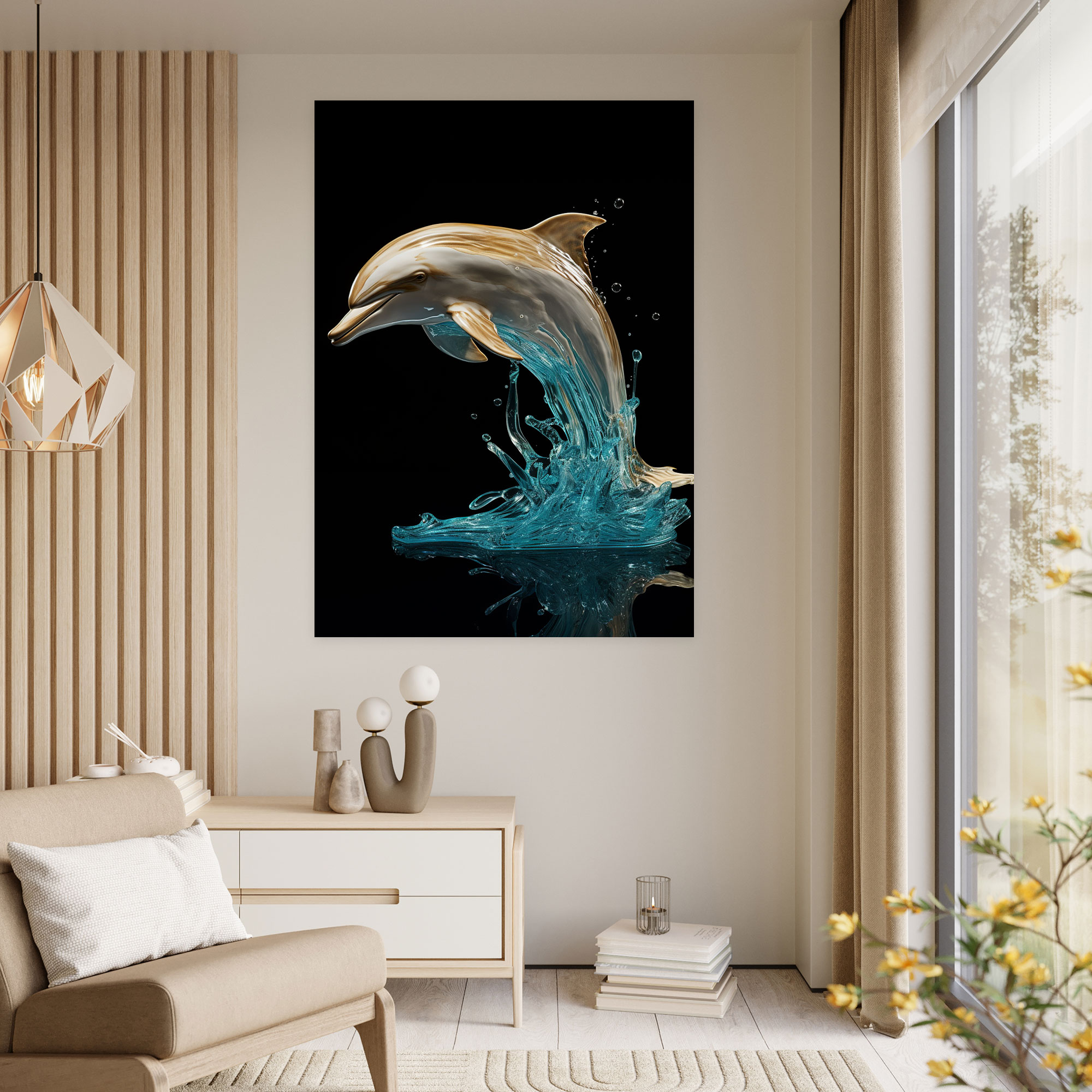 Realistic Glass Sculpture Wall Art Print - Realistic Glass Sculpture, Ocean, Home Decoration, Wall Decoration