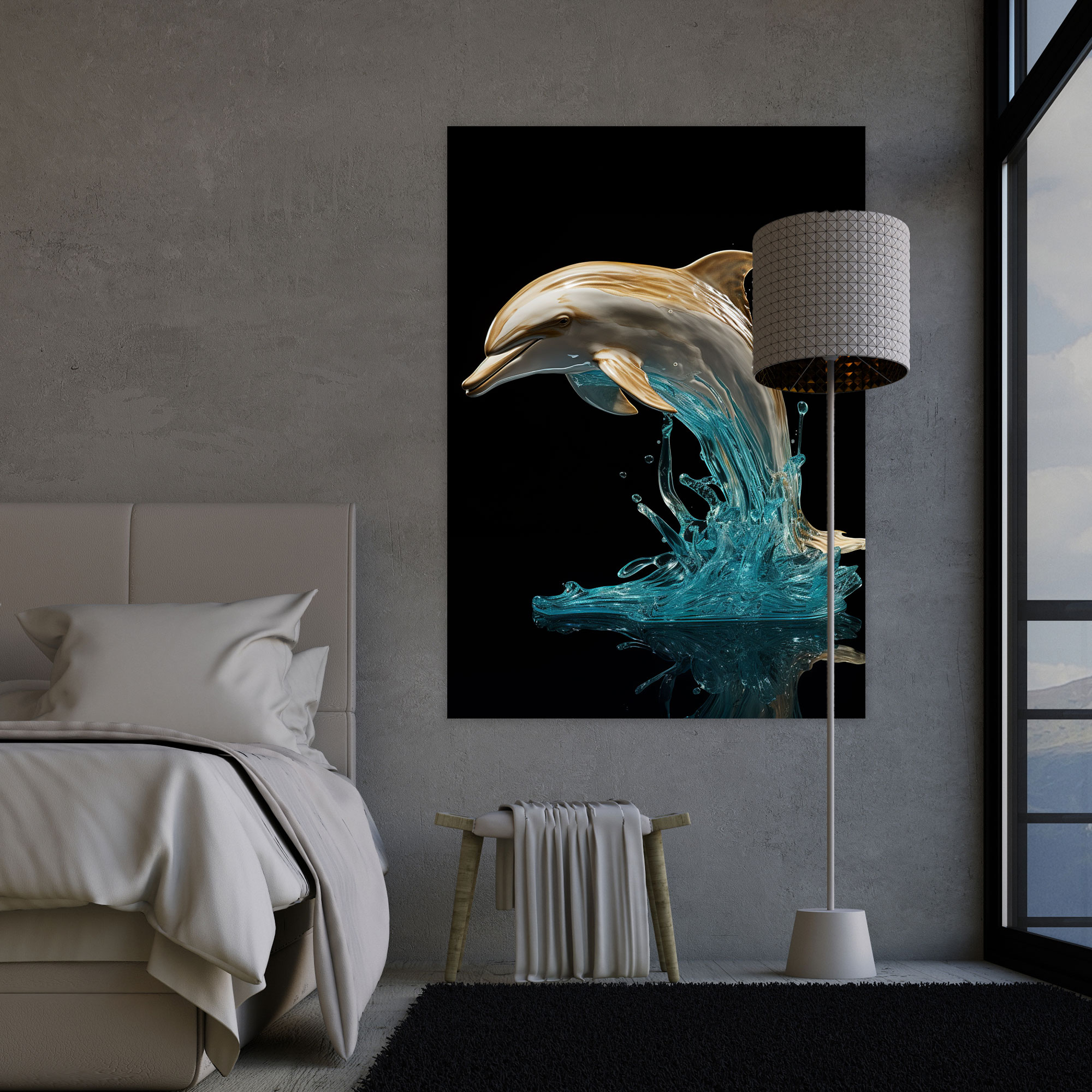Realistic Glass Sculpture Wall Art Print - Realistic Glass Sculpture, Ocean, Home Decoration, Wall Decoration