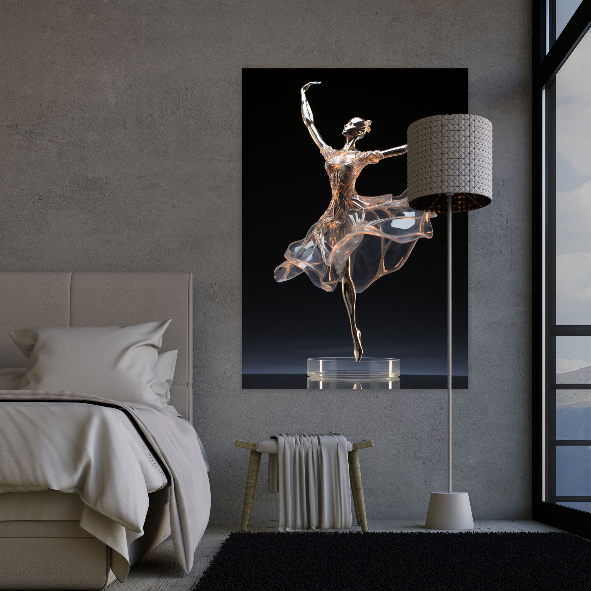 Realistic Glass Sculpture Canvas Print Art - Realistic Glass Sculpture, Wall Art, Canvas Print, Beauty