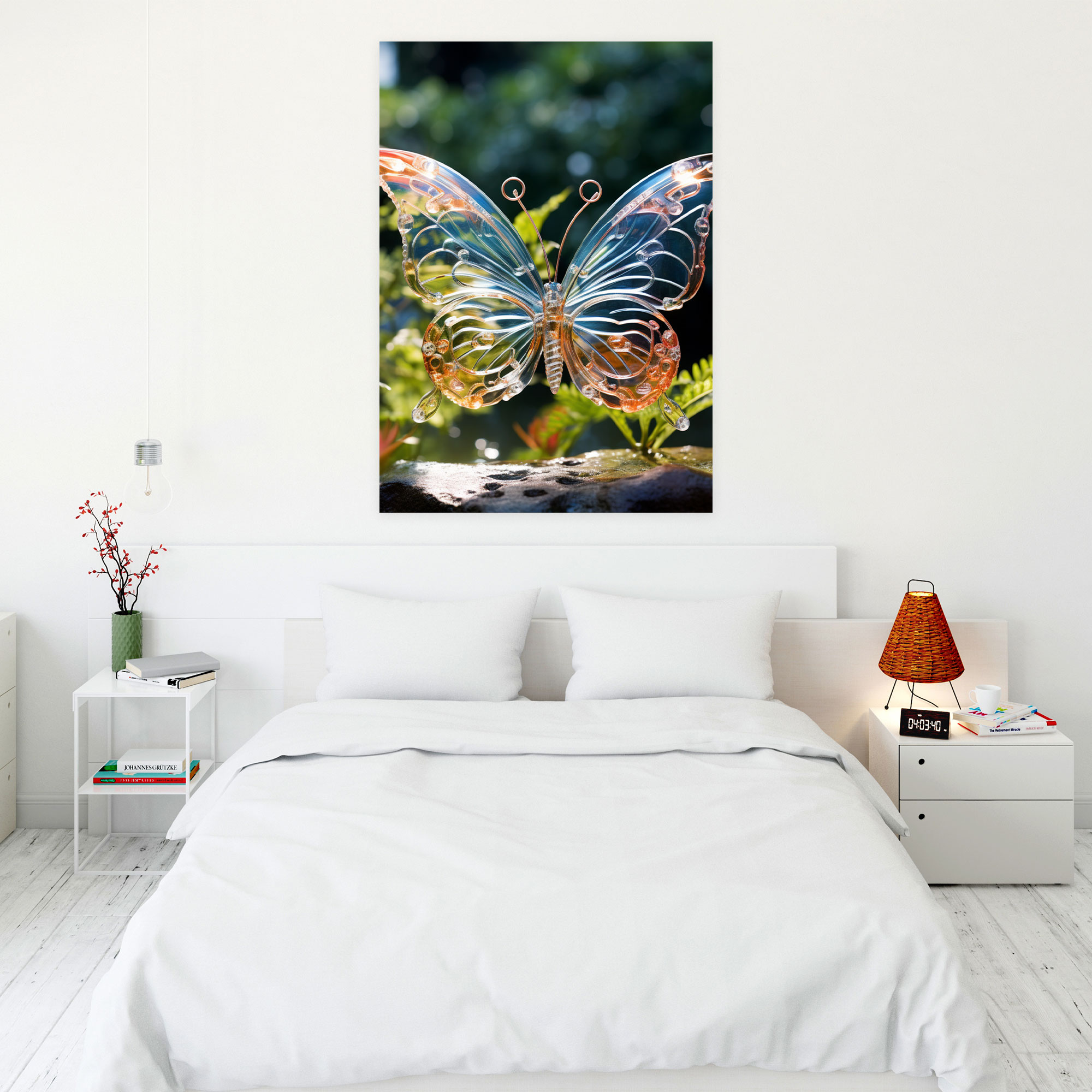 Realistic Glass Sculpture Canvas Wall Art - Realistic Glass Sculpture, Canvas Wall Art, Tranquil Garden, Glass Sculpture