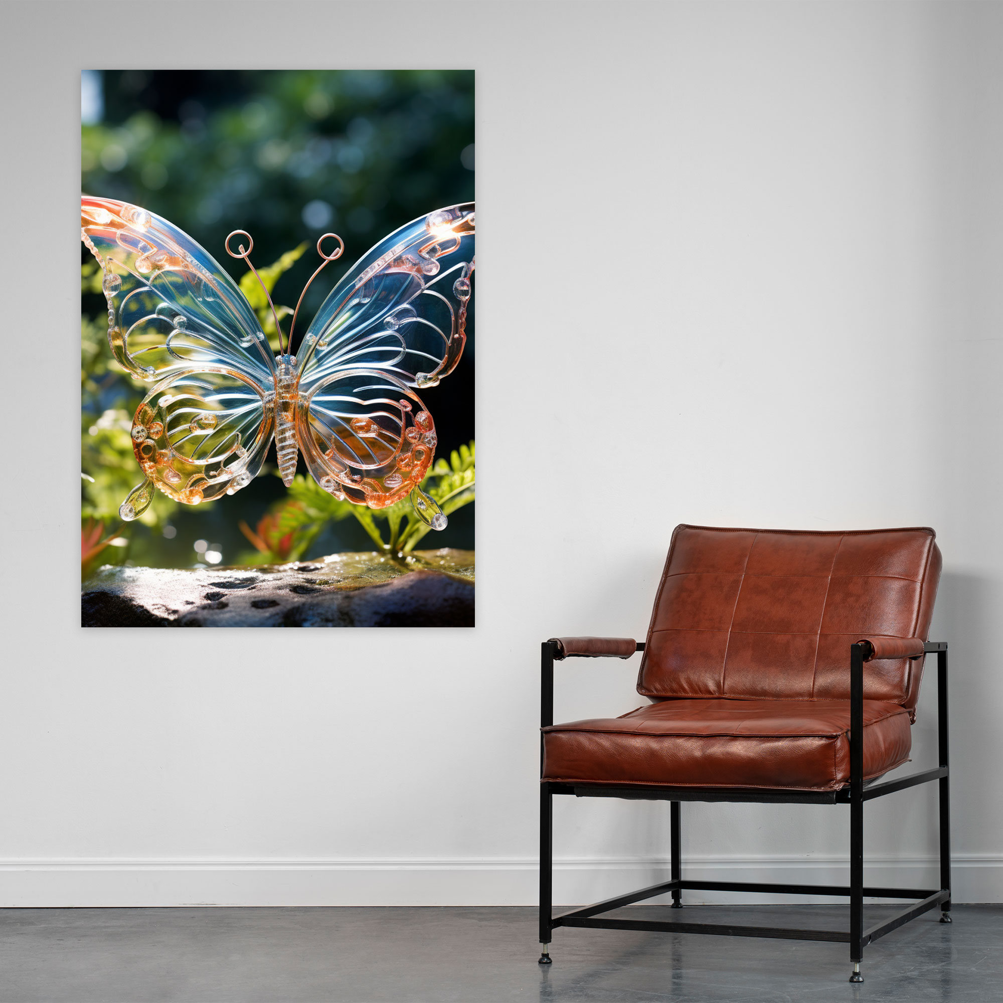 Realistic Glass Sculpture Canvas Wall Art - Realistic Glass Sculpture, Canvas Wall Art, Tranquil Garden, Glass Sculpture