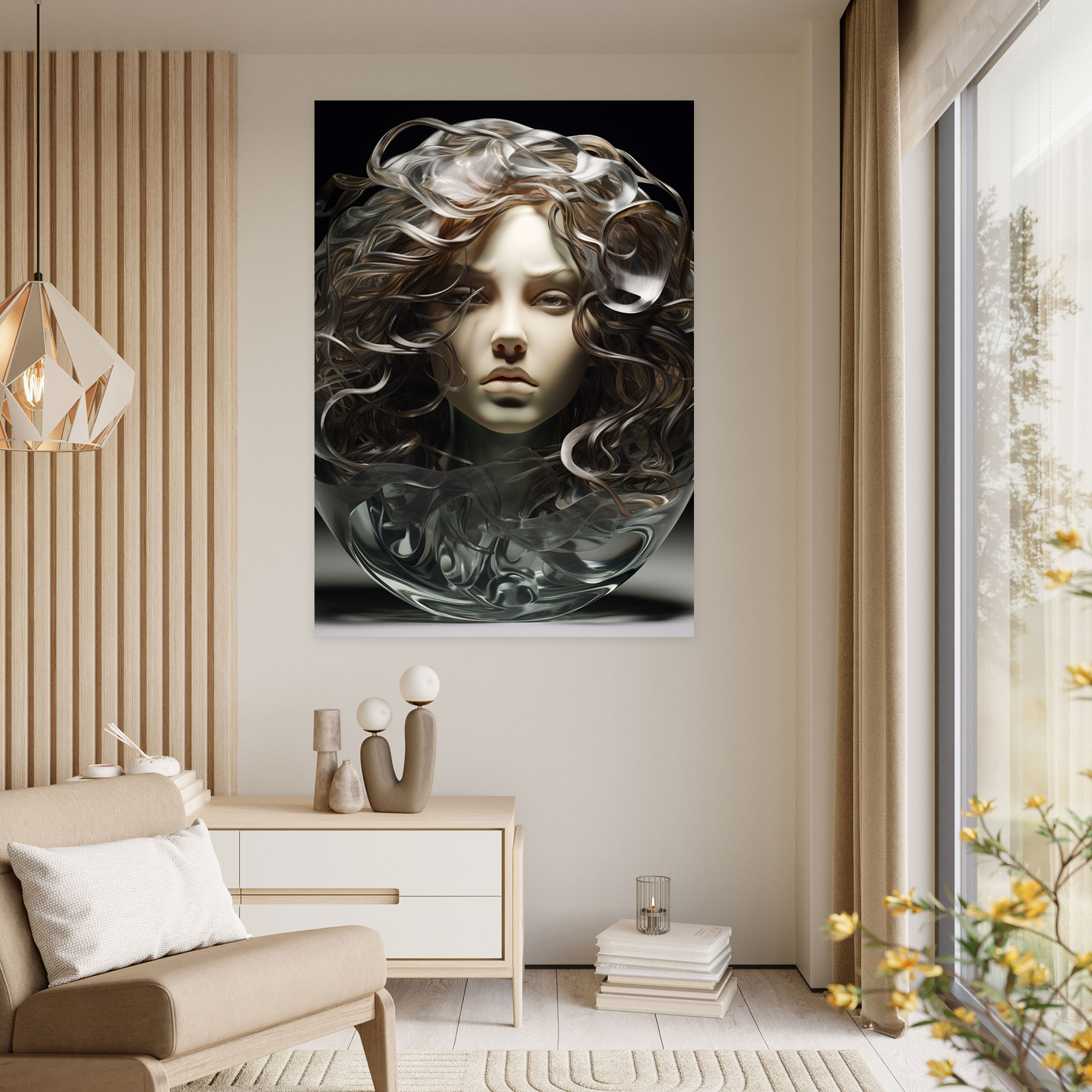 Realistic Glass Sculpture Wall Art Print - Realistic Glass Sculpture, Wall Decoration, Canvas, Realistic Glass Sculpture