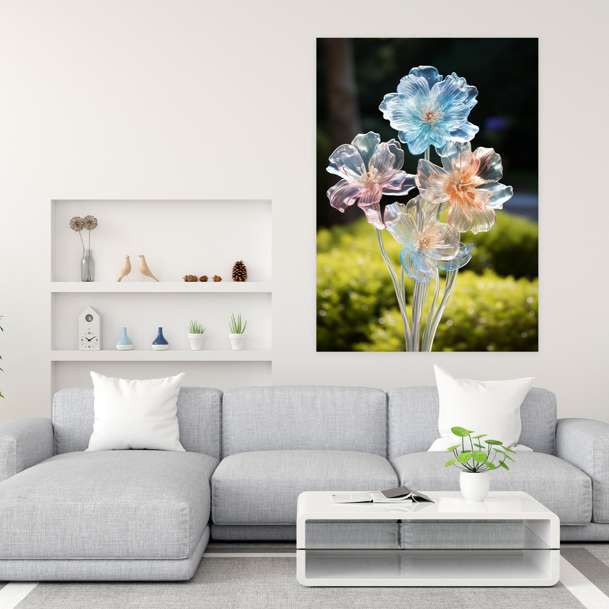 Realistic Glass Sculpture Canvas Print - Realistic Glass Sculpture, Home Decoration, Realistic Glass Sculpture, Canvas Wall Art