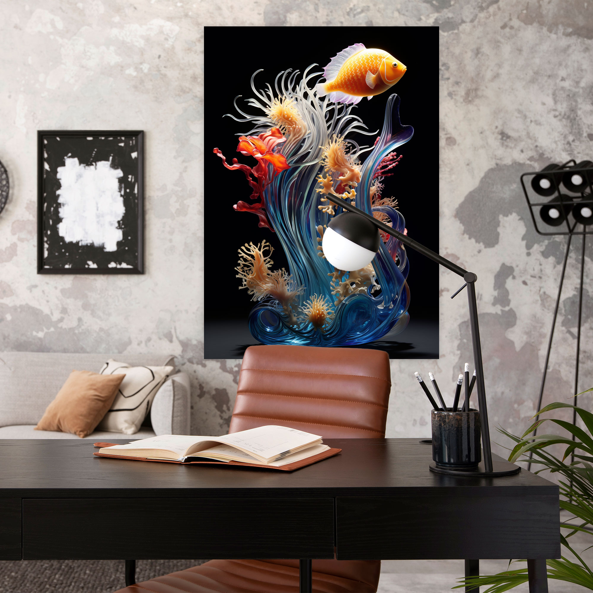 Realistic Glass Sculpture Canvas Wall Art - Realistic Glass Sculpture, Realistic Glass Sculpture, Canvas, Home Decoration