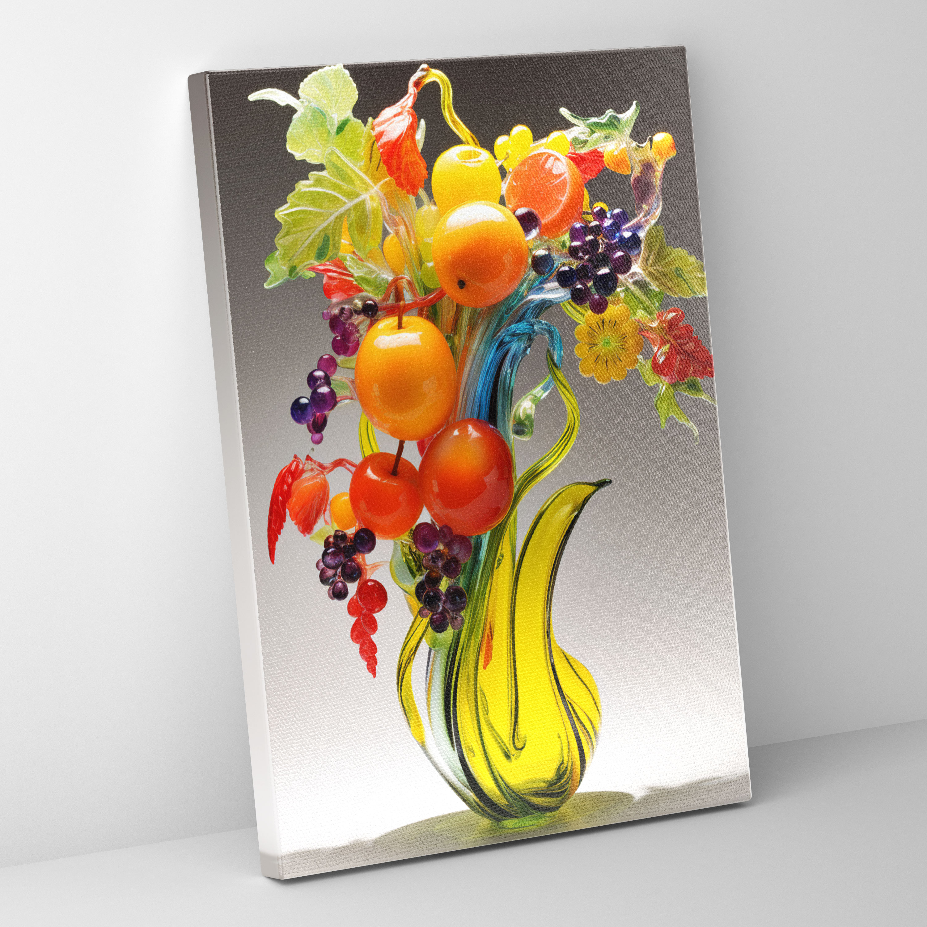 Realistic Glass Sculpture Home Decoration - Realistic Glass Sculpture, Sophistication, Multicolored Fruits, Vitality