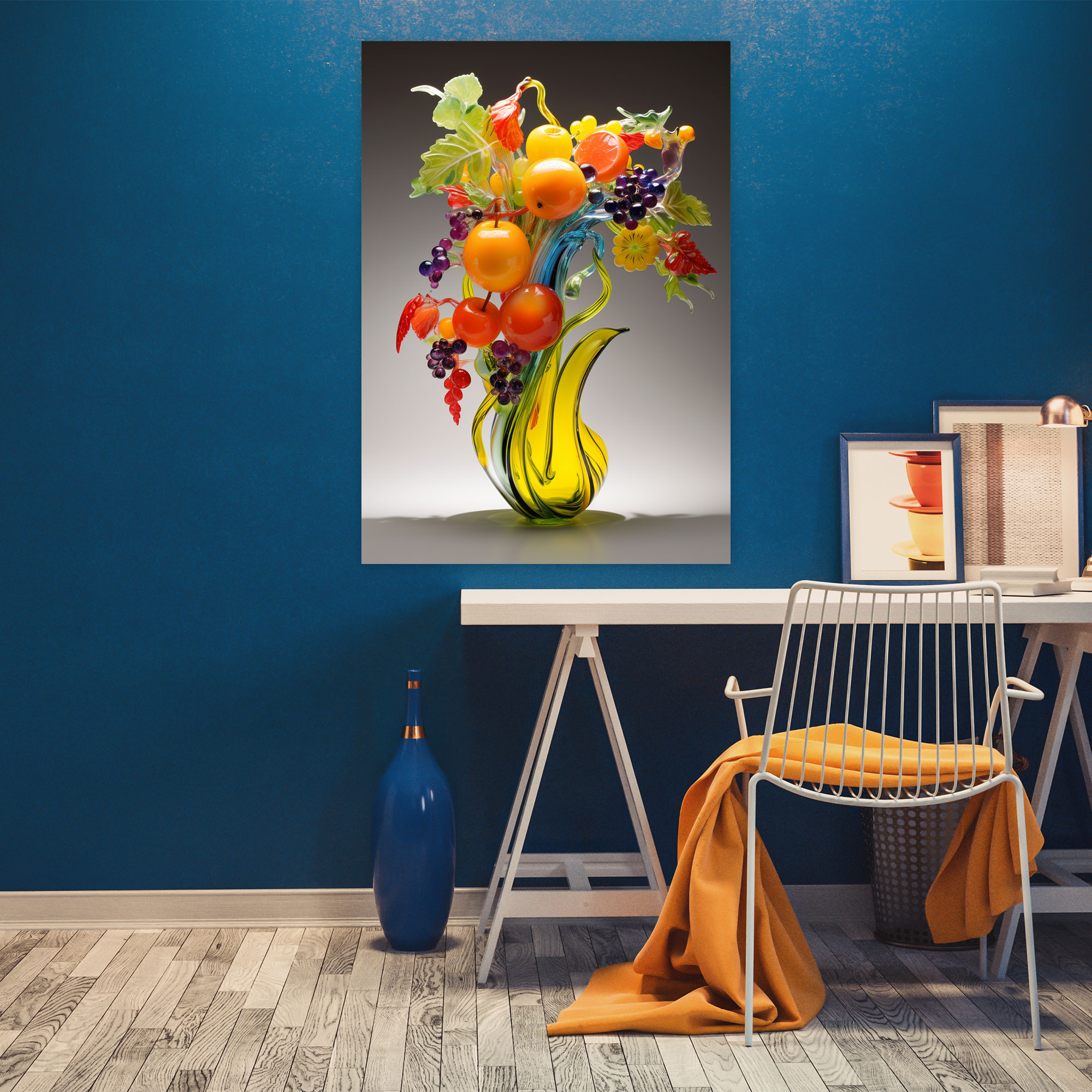 Realistic Glass Sculpture Home Decoration - Realistic Glass Sculpture, Sophistication, Multicolored Fruits, Vitality